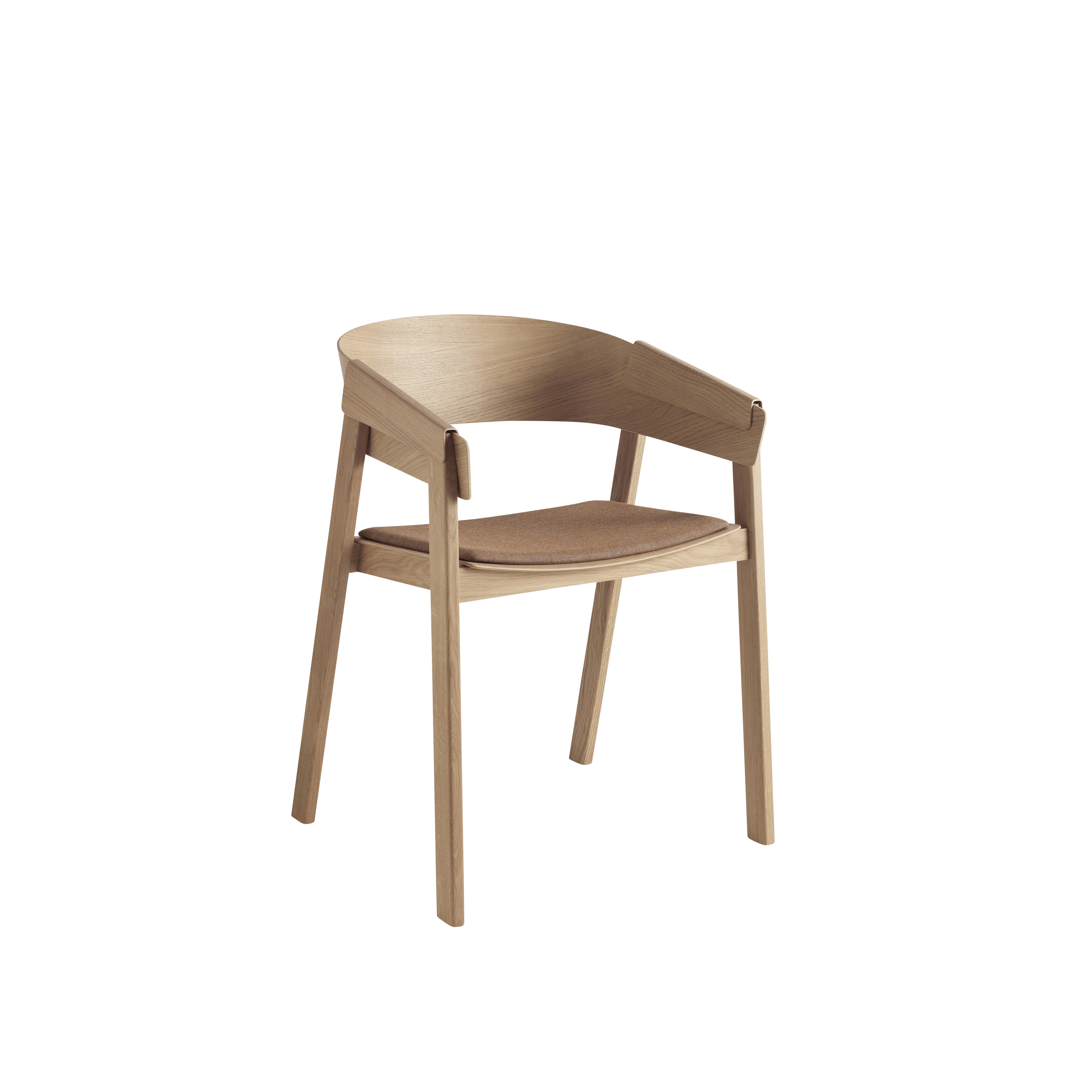 COVER fauteuil met armleuningen, gepersonaliseerd met een eikenhouten basis