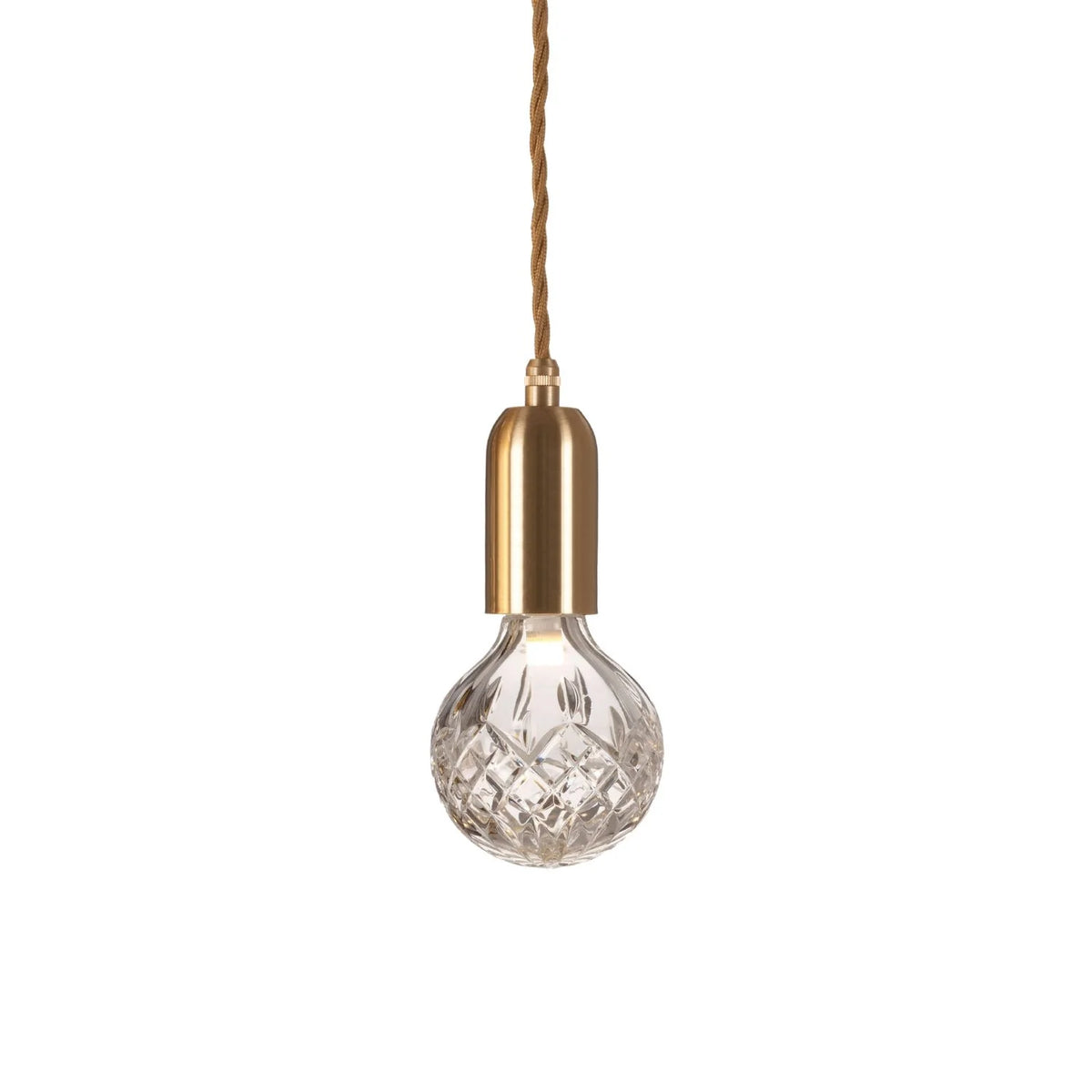 Hanglamp CRYSTAL BULB van kristalglas met een messing afwerking