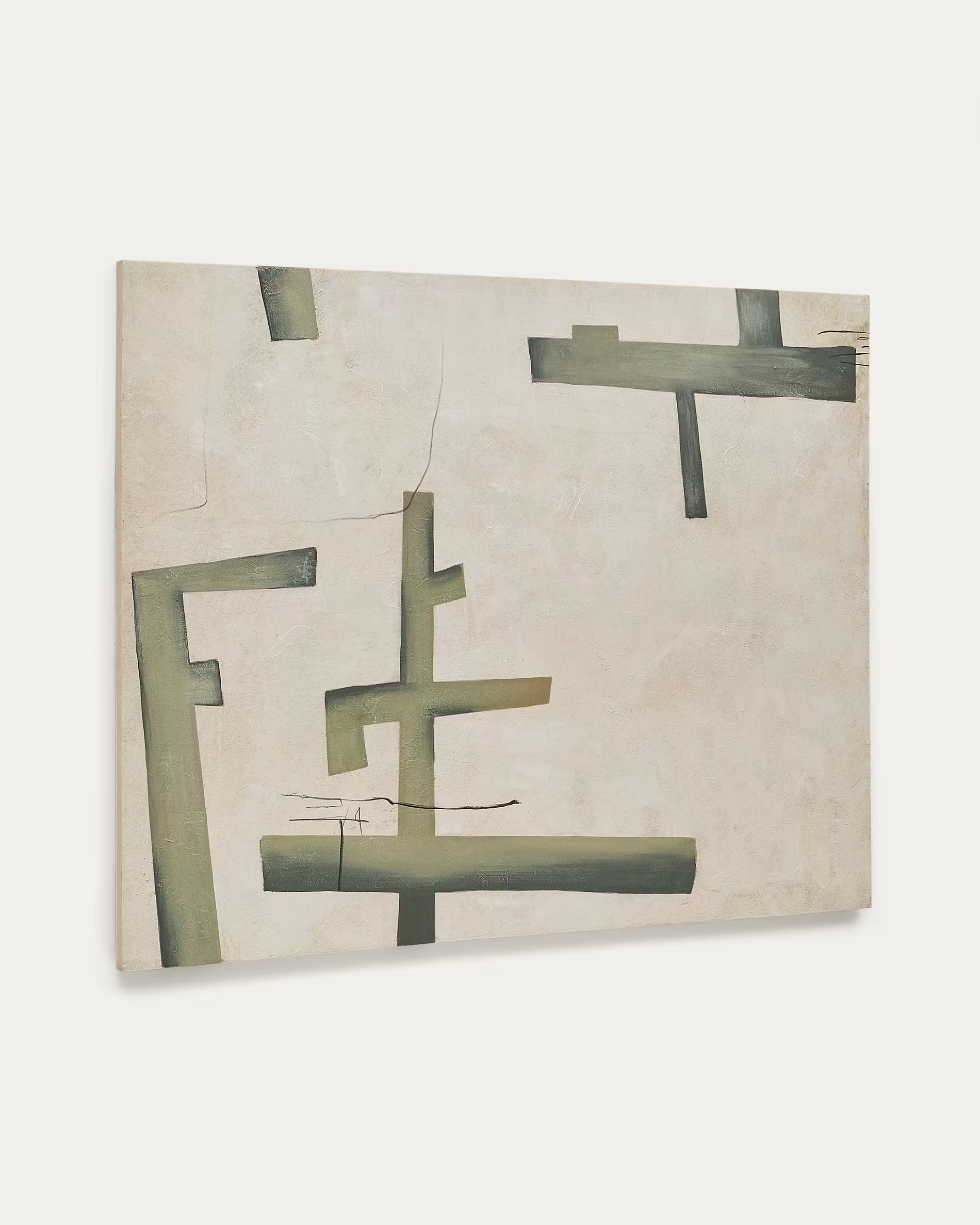 Schilderij FIDA groen met beige