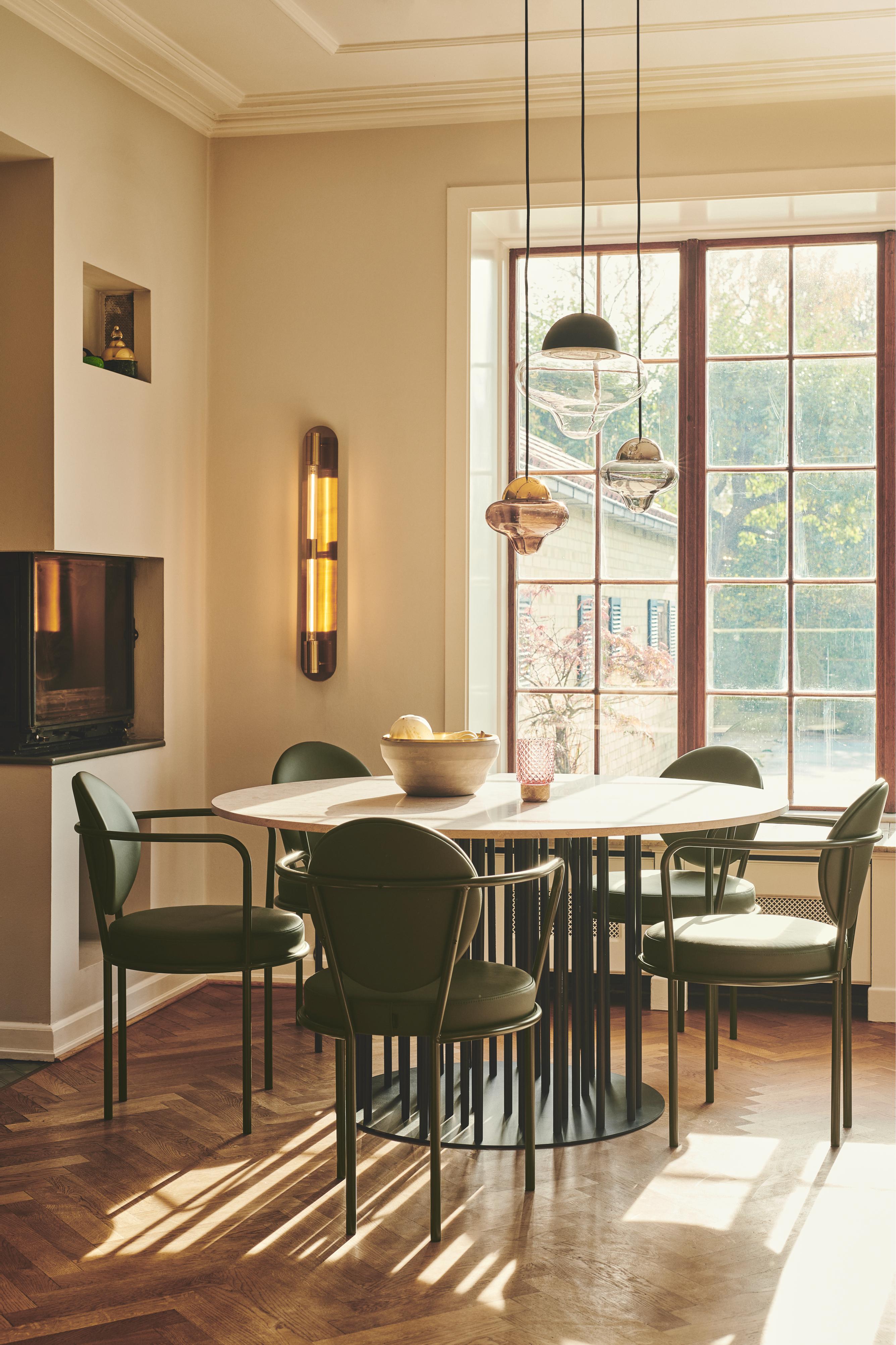 Lampa wisząca NUTTY szkło brązowe ze złotym wykończeniem