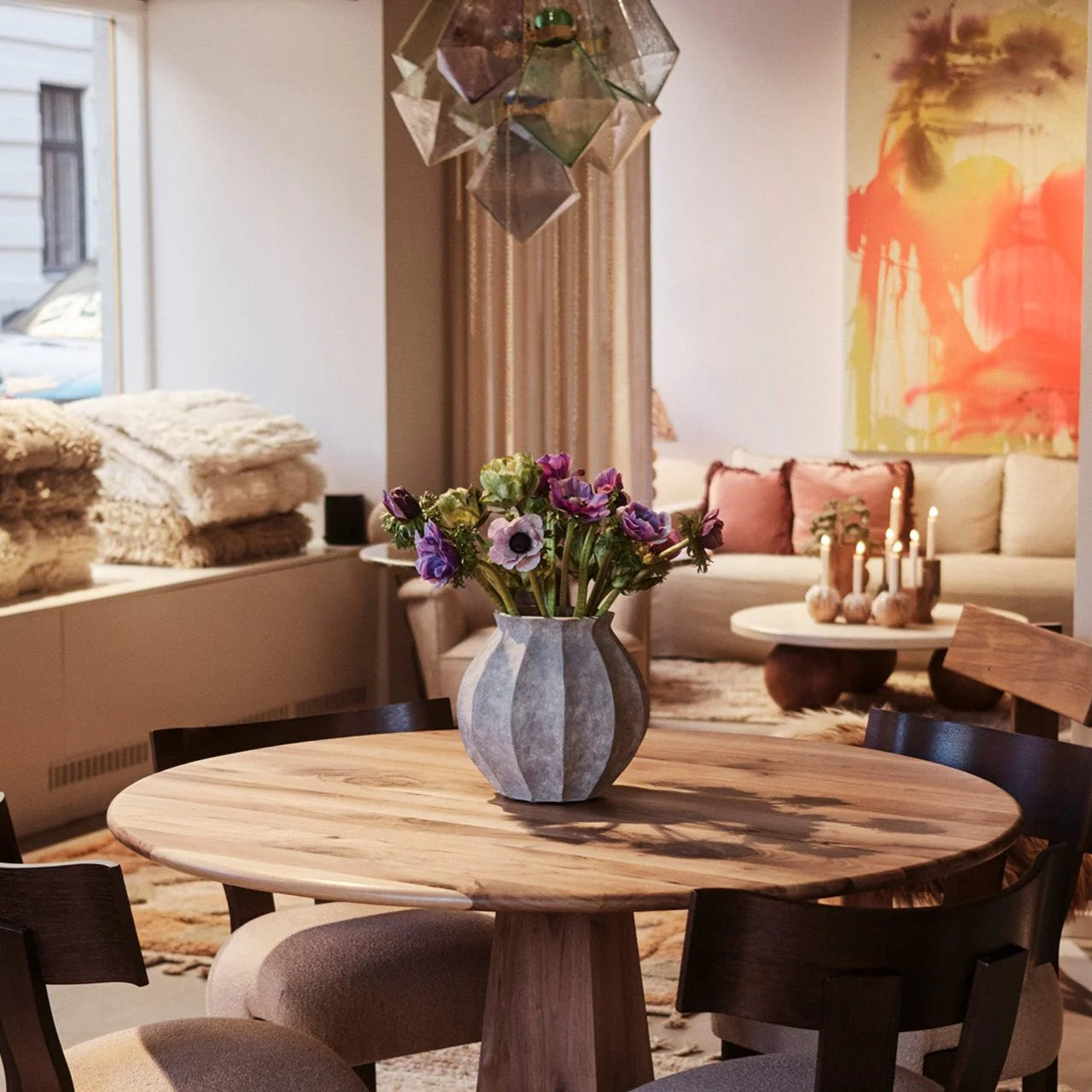 Wazon WEDGES szara ceramika