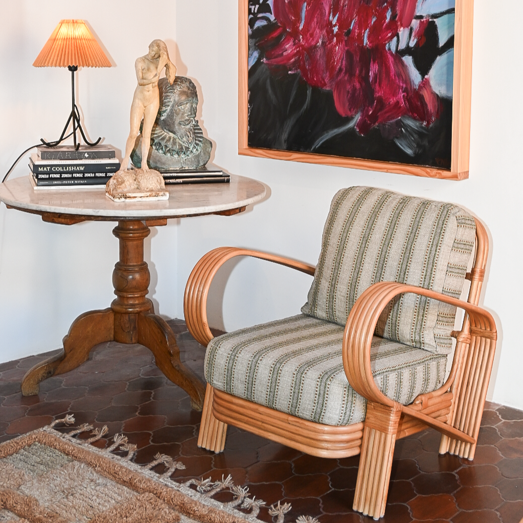 Sessel BAMBOO grün mit gebeiztem Bambus