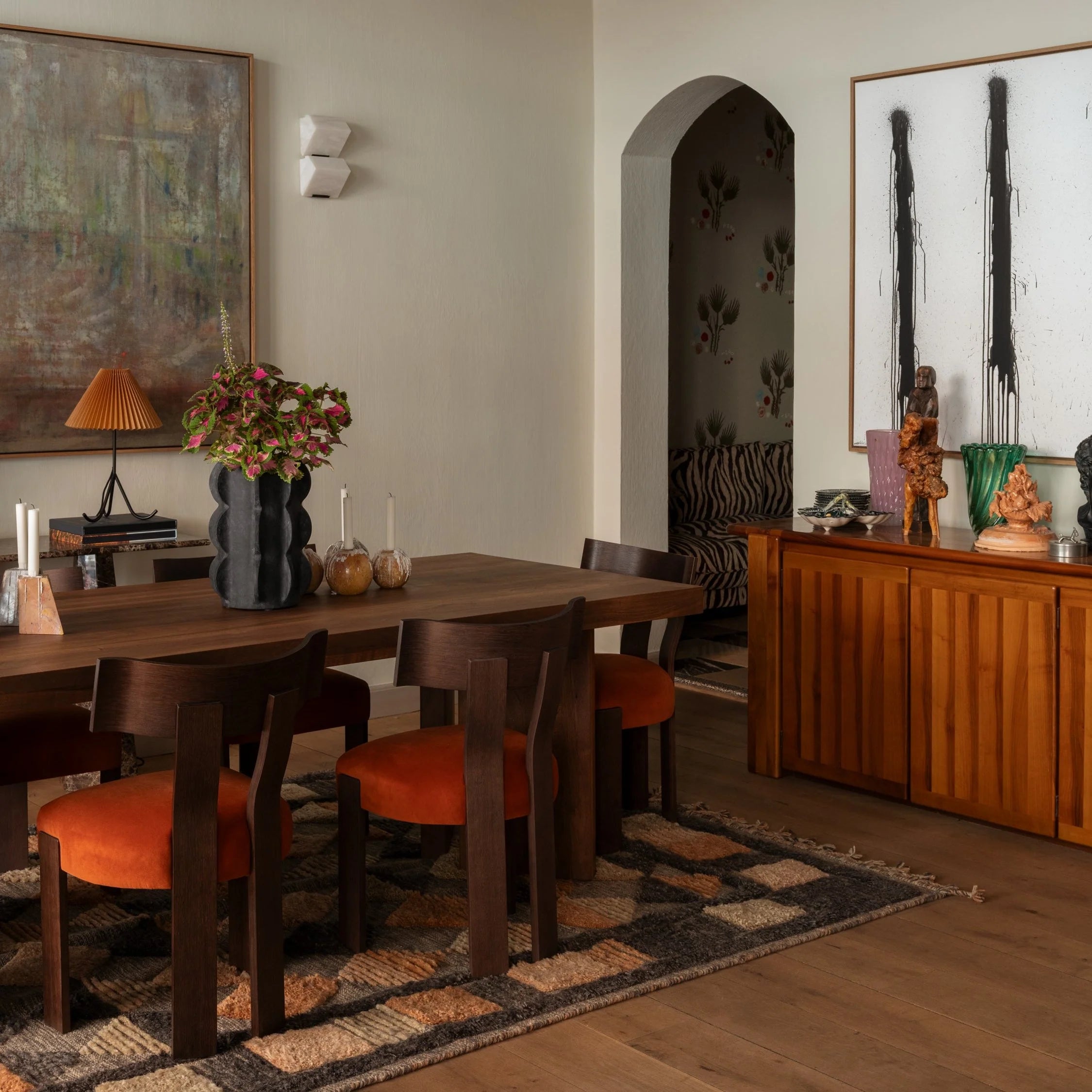 LISBOA beige rug with green