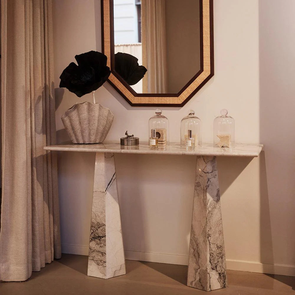 Konsole HEXAGON weißer Marmor