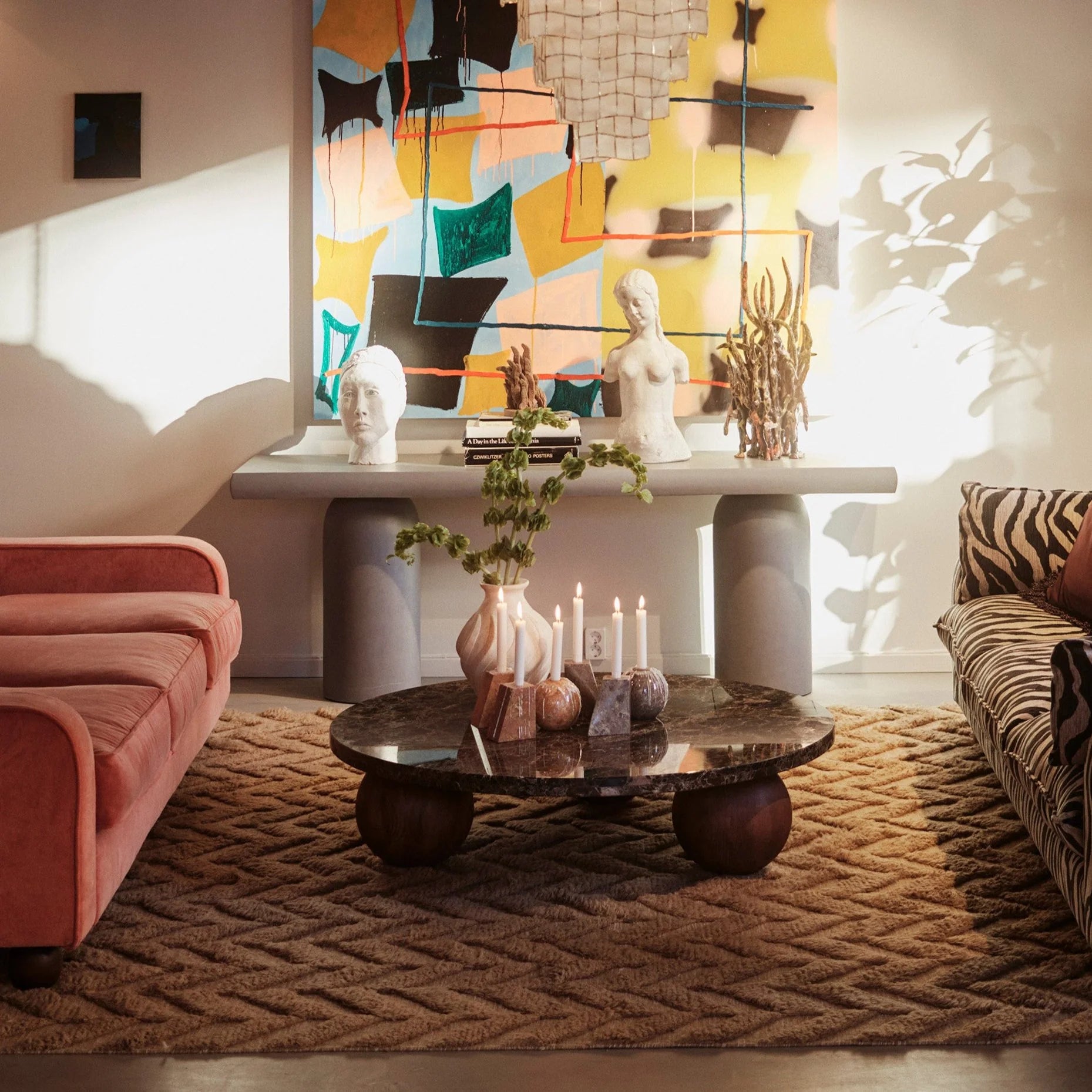 Teppich FISCHGRAT braun