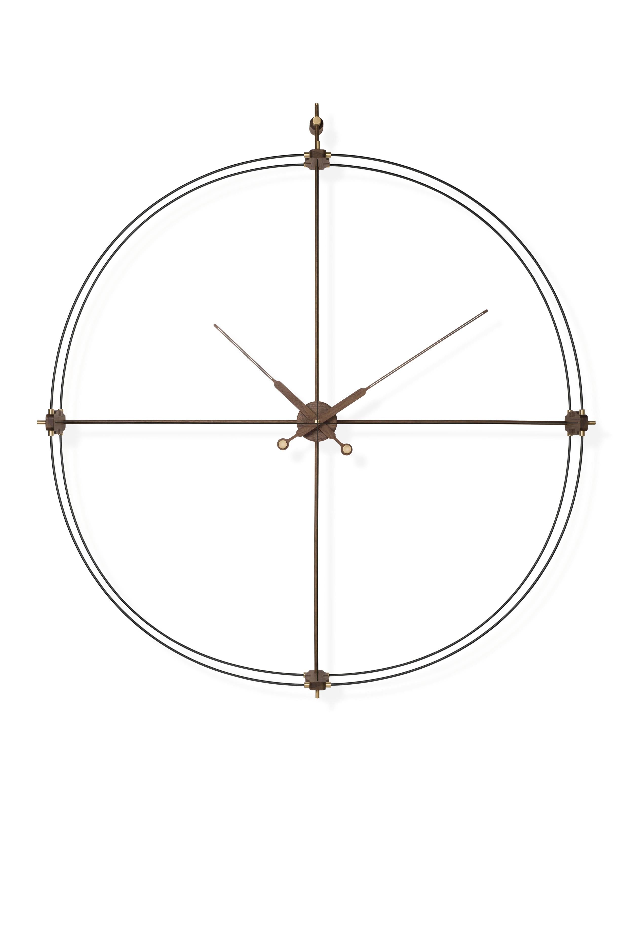 Wandklok DELMORI PREMIUM notenhout met zwart