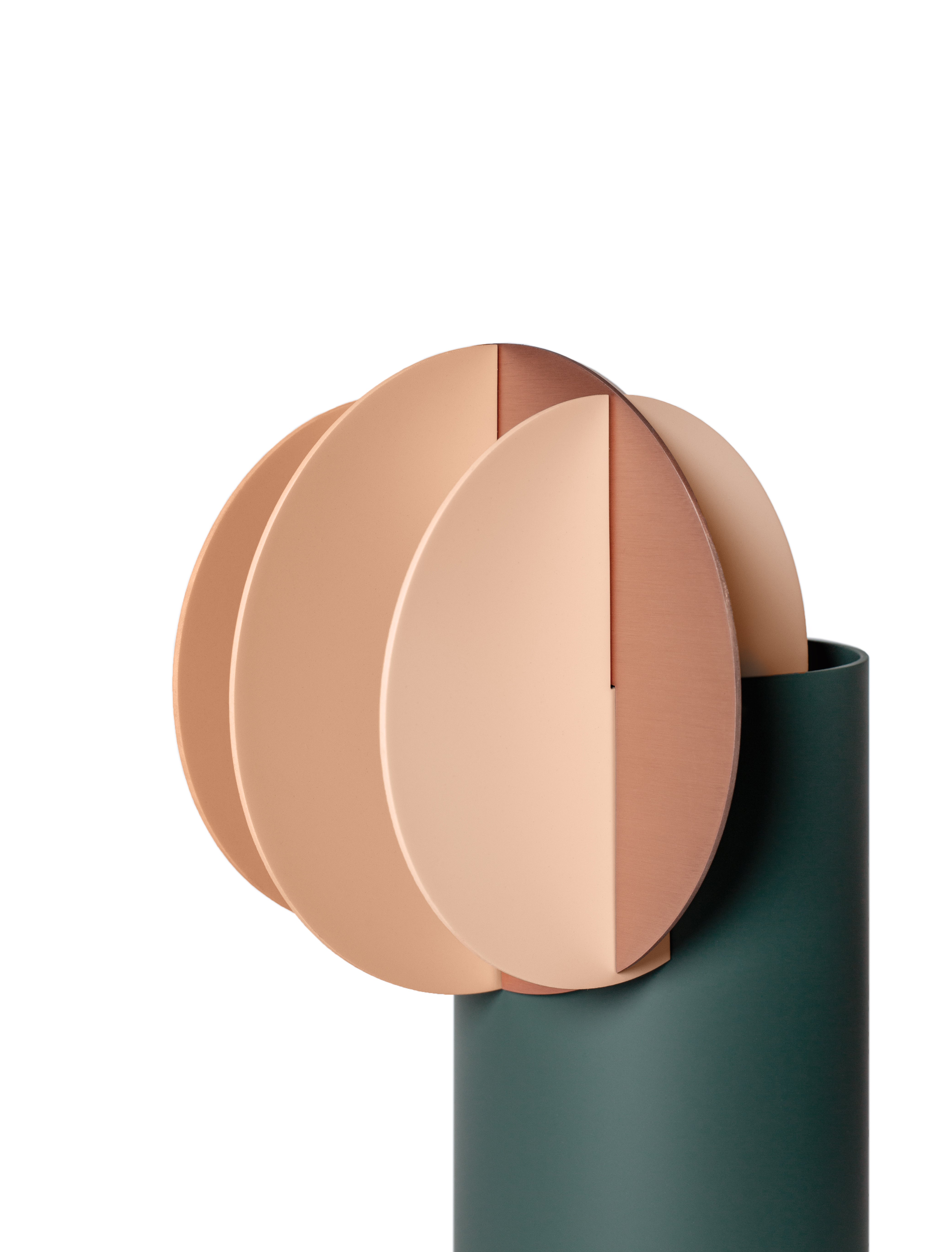 DELAUNAY vase in green with powder pink and copper