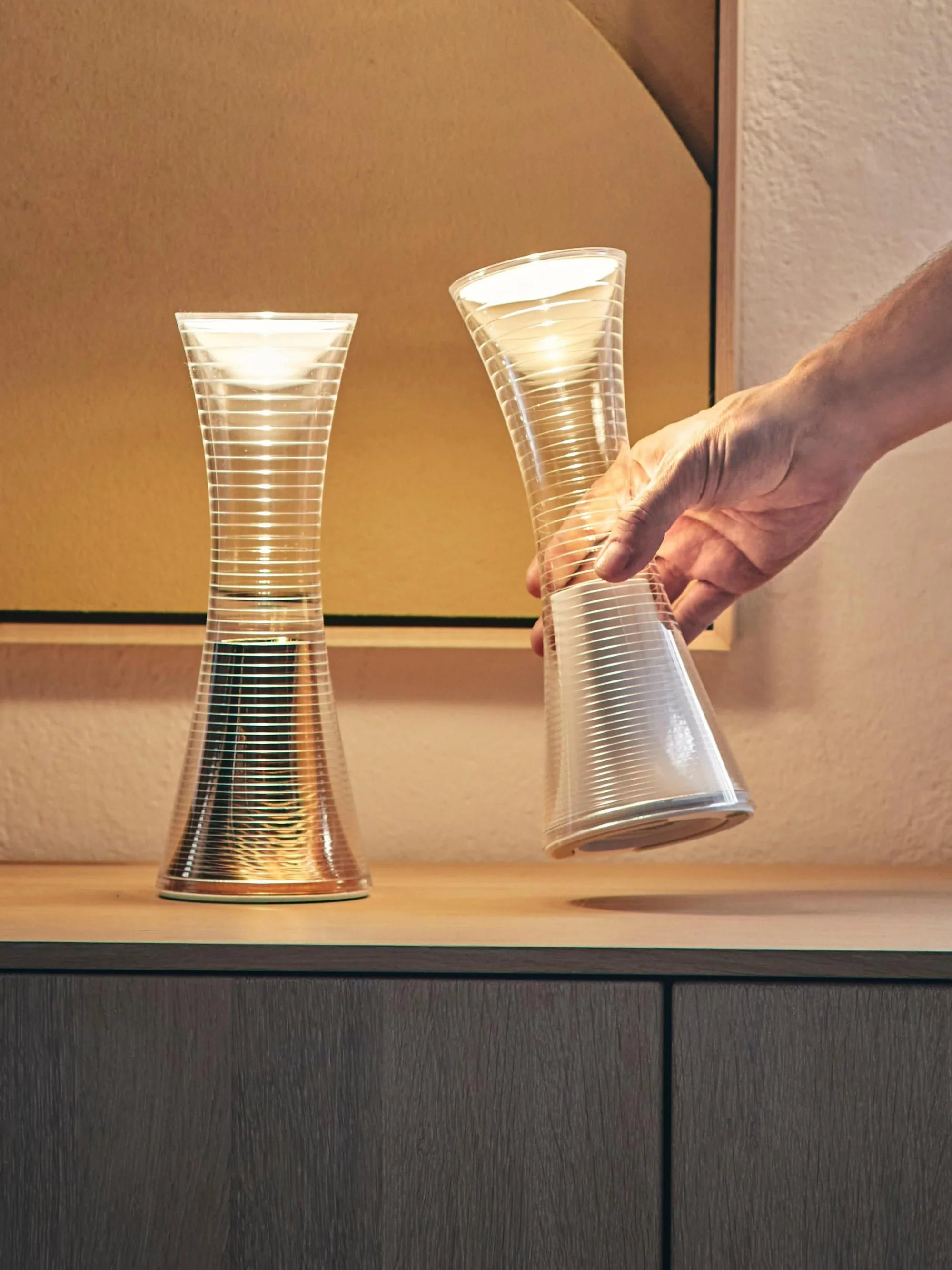 Tragbare Lampe COME TOGETHER transparent mit Weiß
