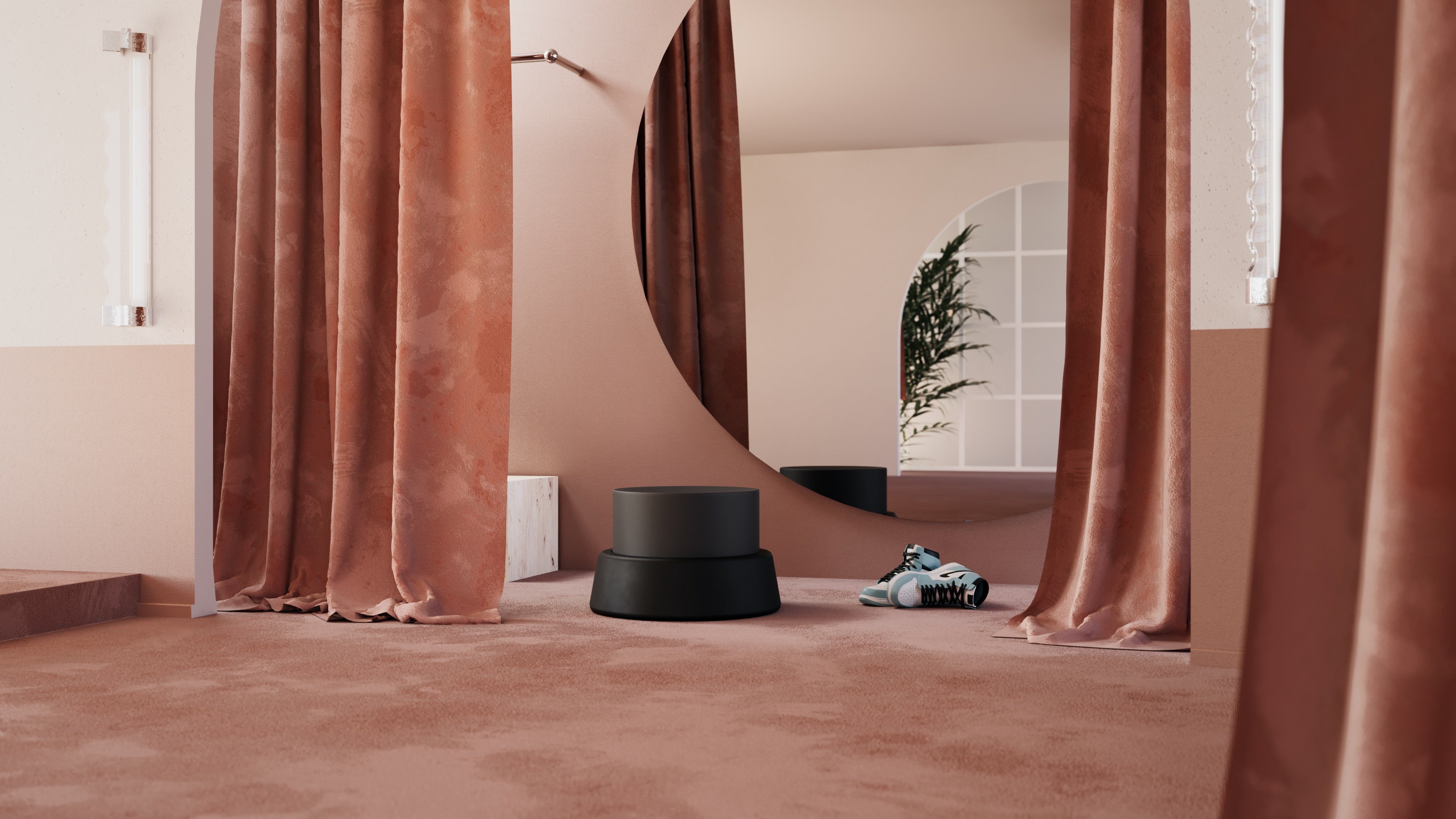 Zwarte ARCAD3 poef met opbergruimte