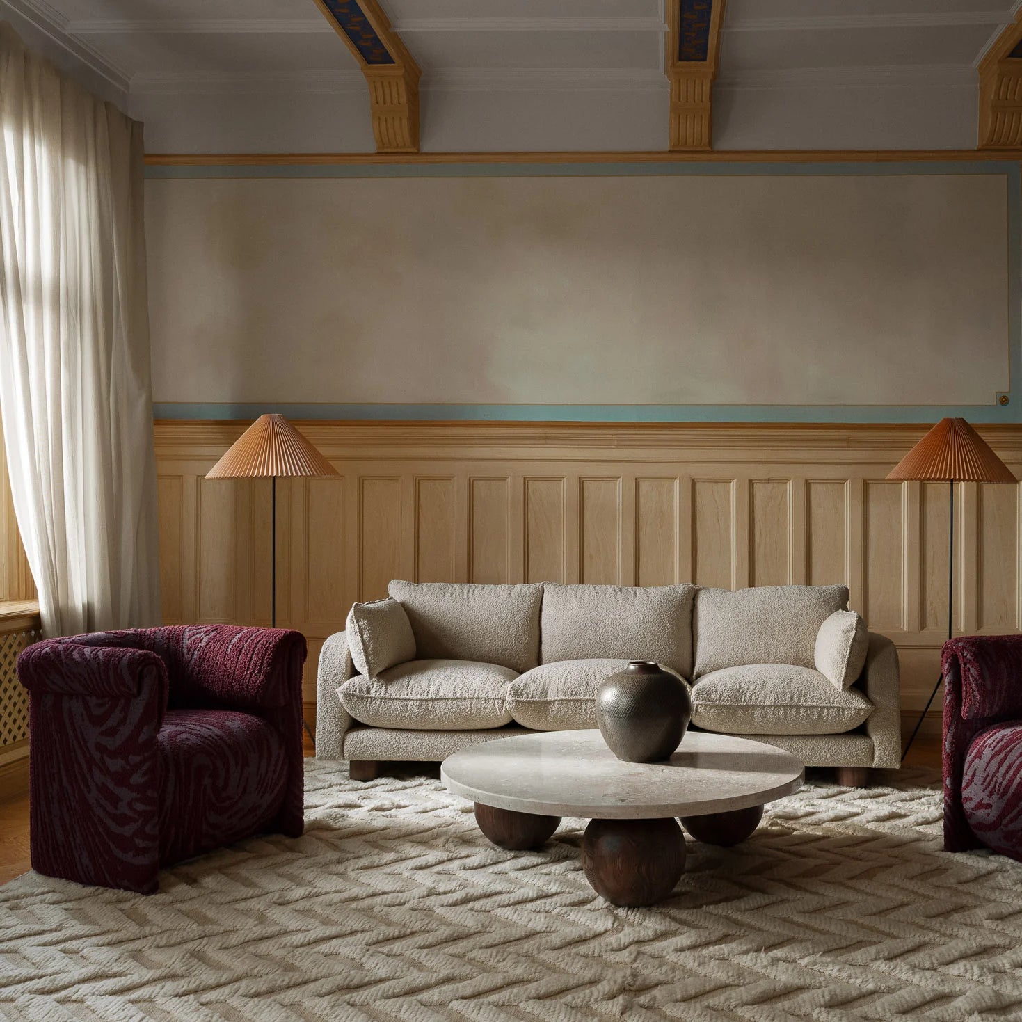 Teppich HERRINGBONE cremefarben