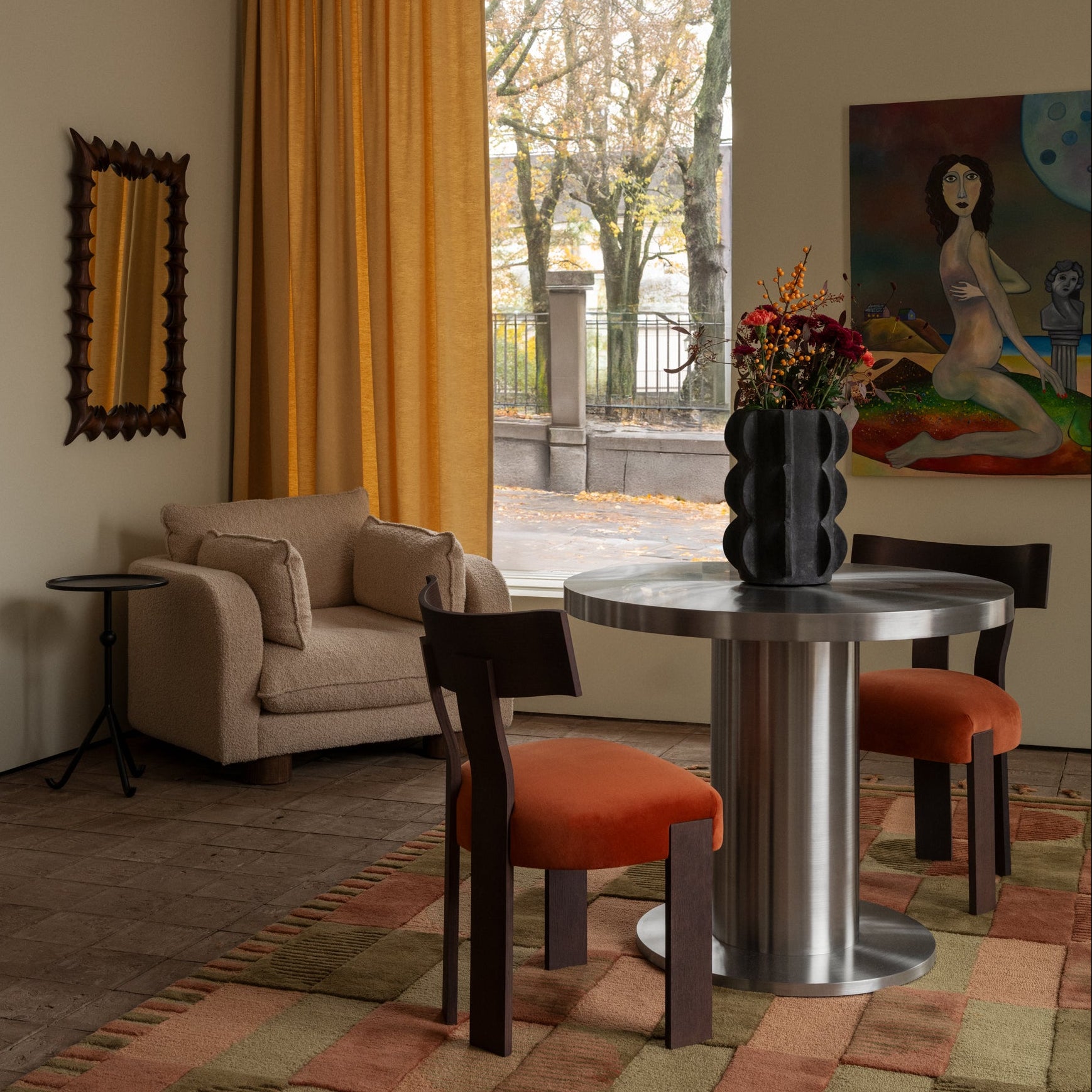 Stół okrągły CUFFLINK stal polerowana