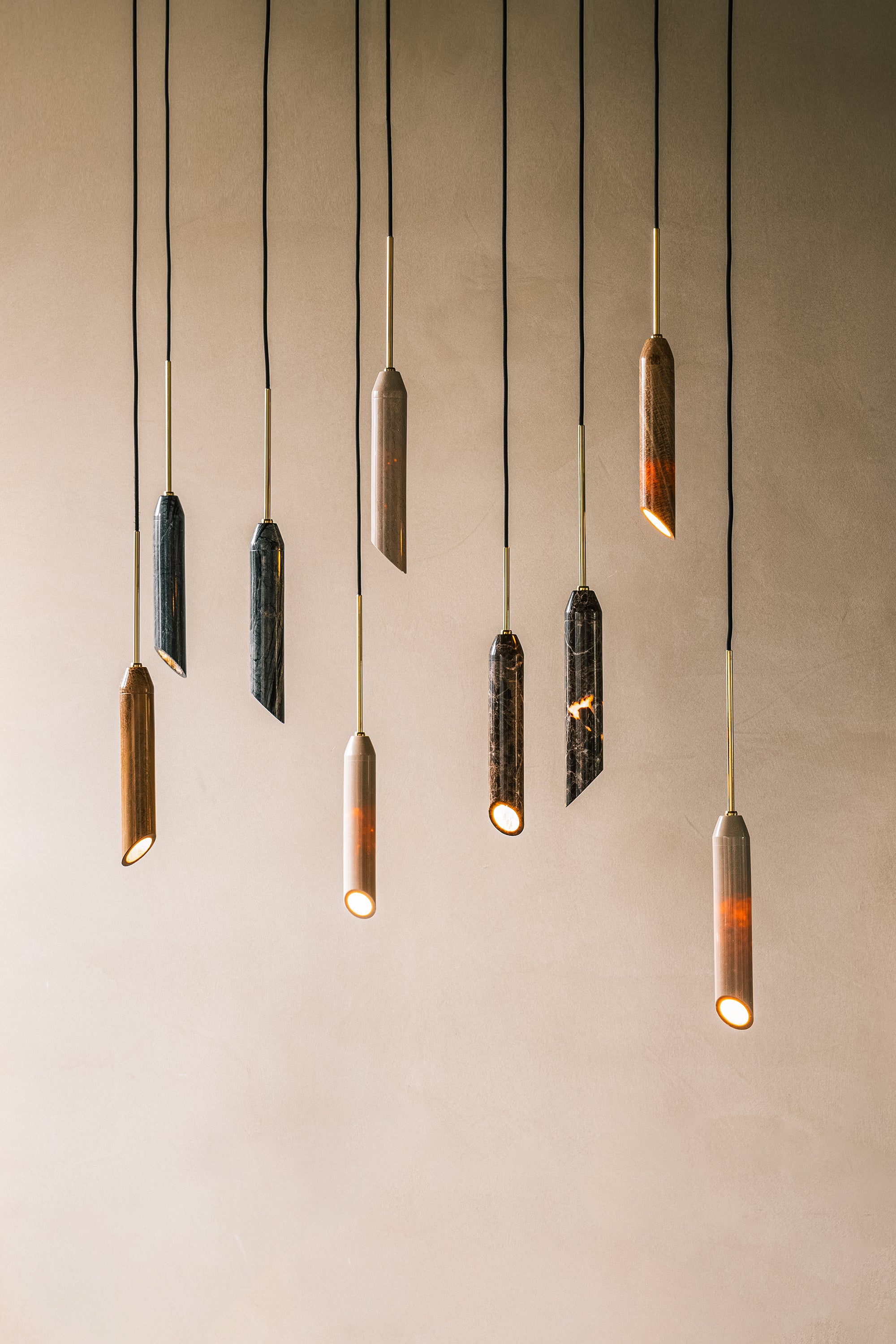 MARBLE ART Pendant Lamp Brown Marble