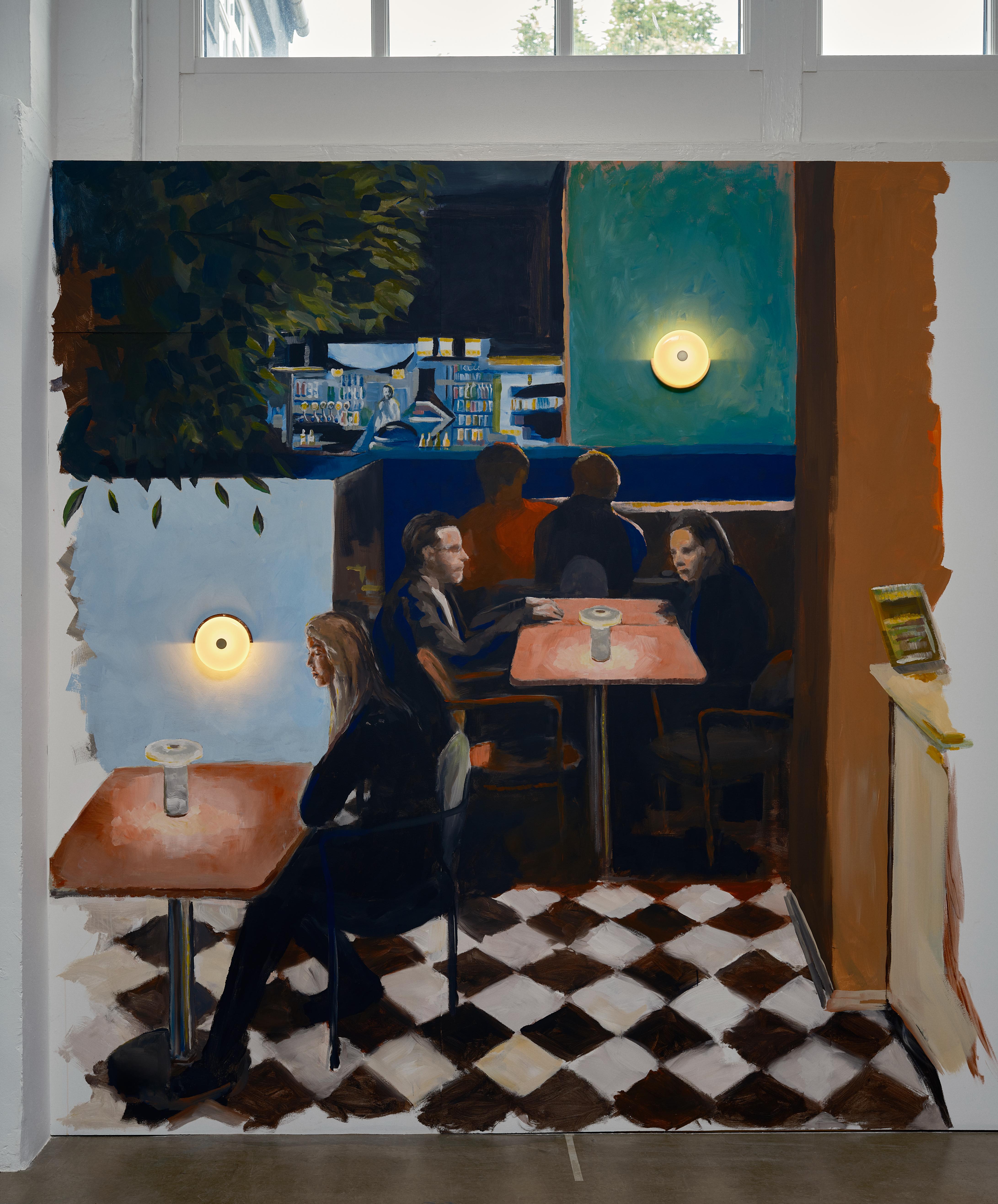 Wandleuchte TRIP dunkelgrau Marmor mit rauchigem Glas