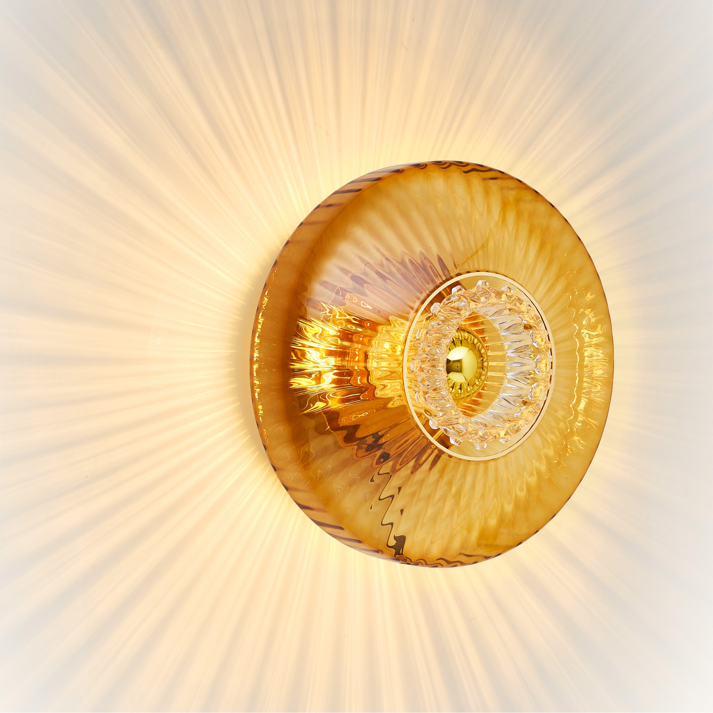 NEW WAVE OPTIC amber transparent wall lamp