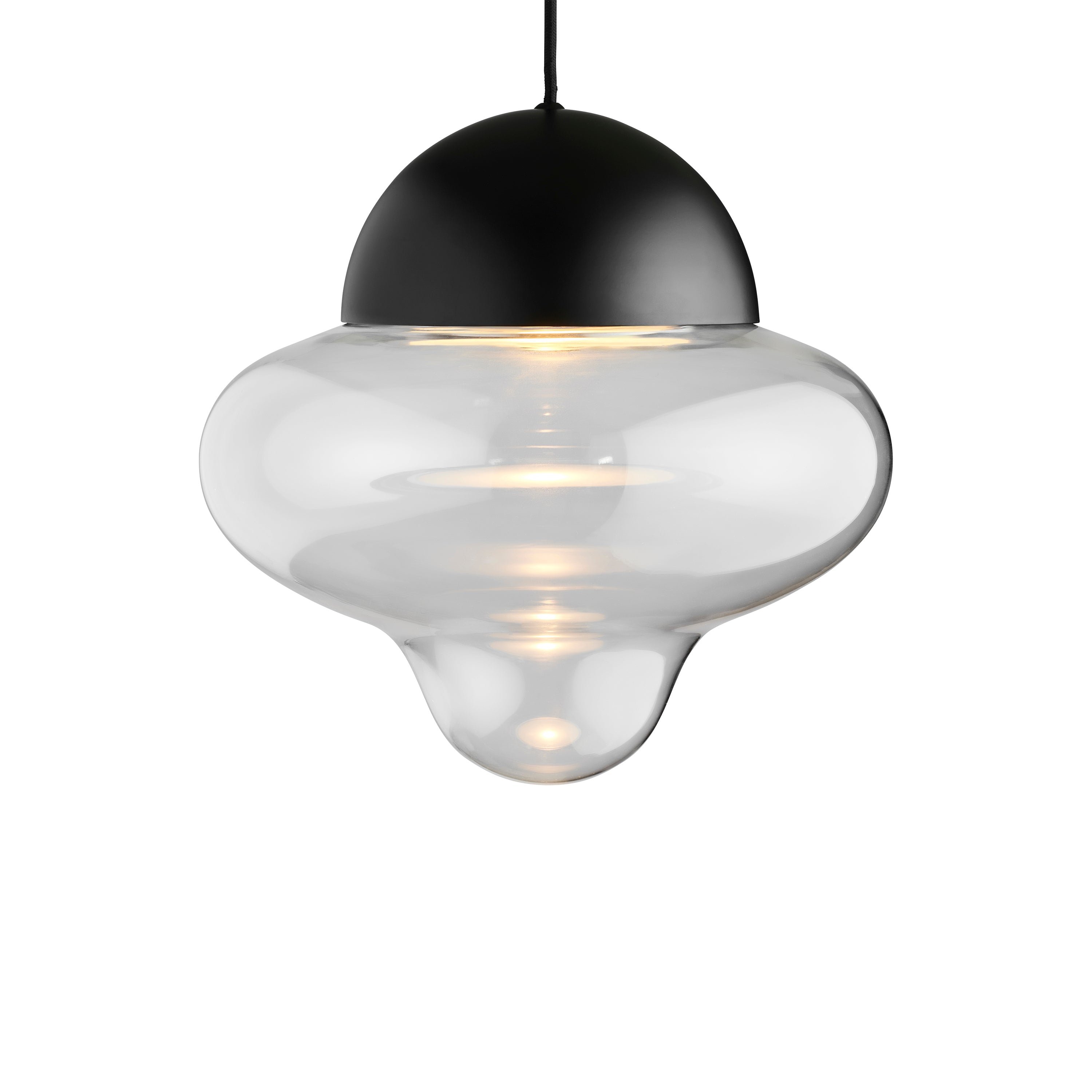 NUTTY pendant lamp transparent glass with black finish
