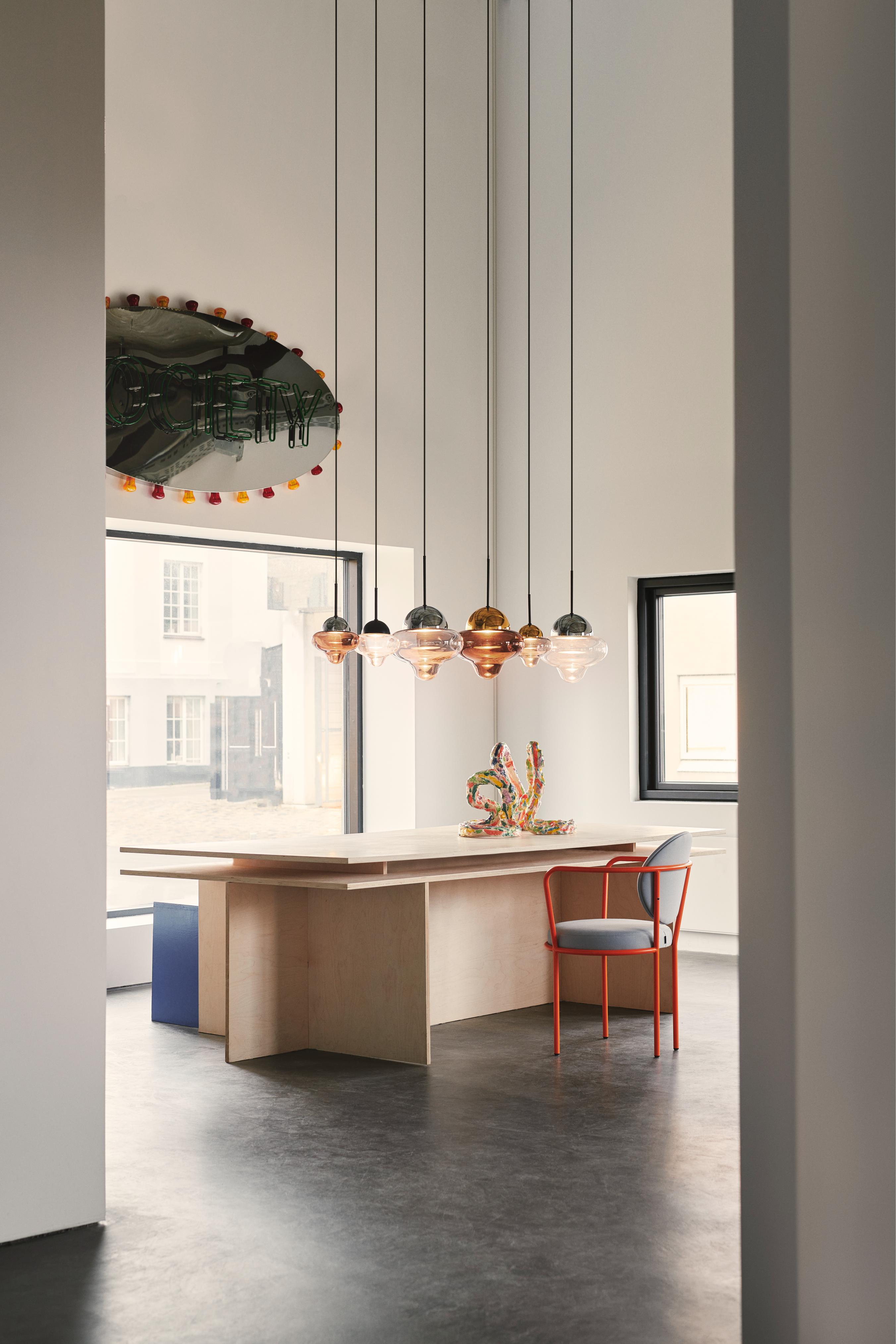 NUTTY pendant lamp transparent glass with black finish