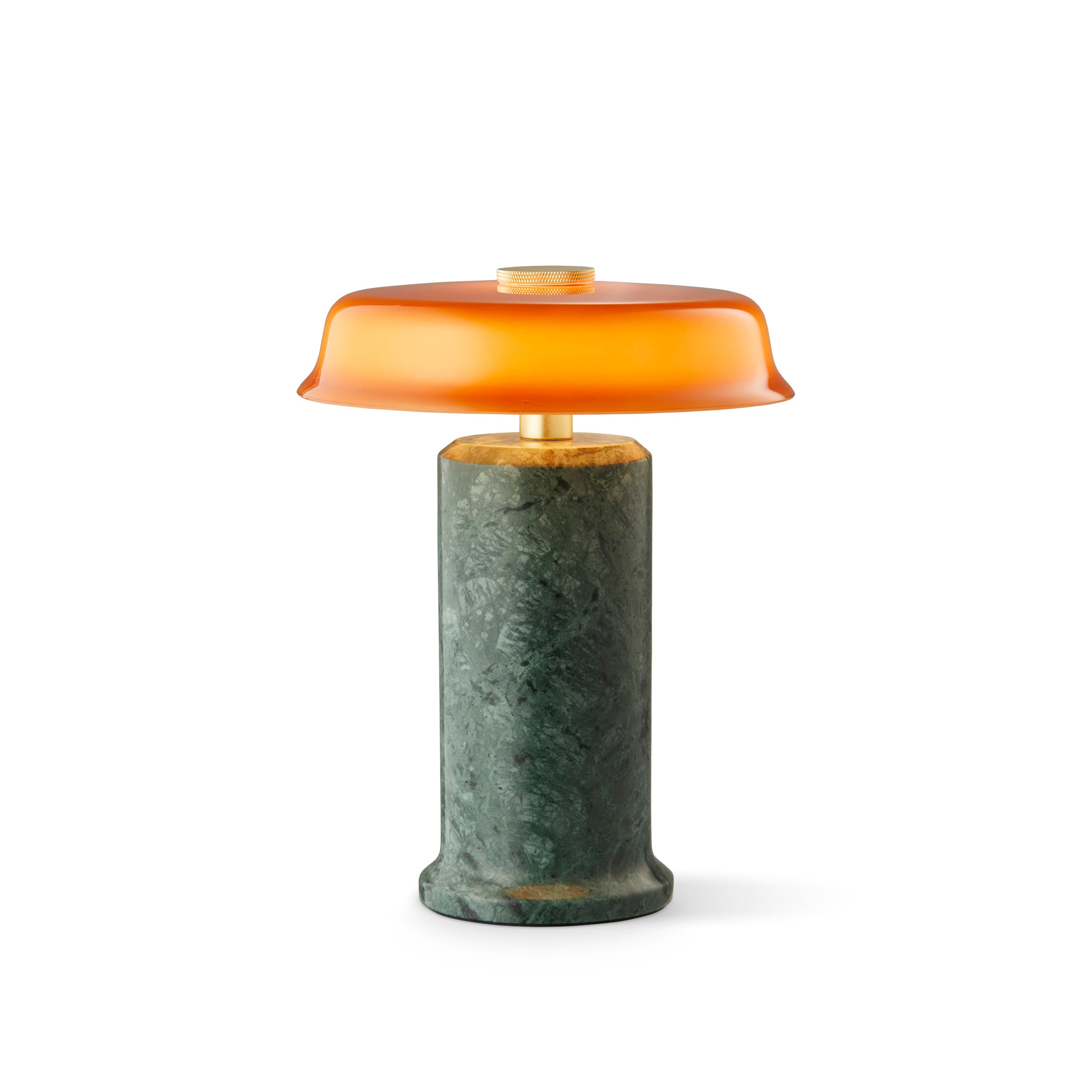 Portable lamp TRIP NO. 2 green marble with amber glass
