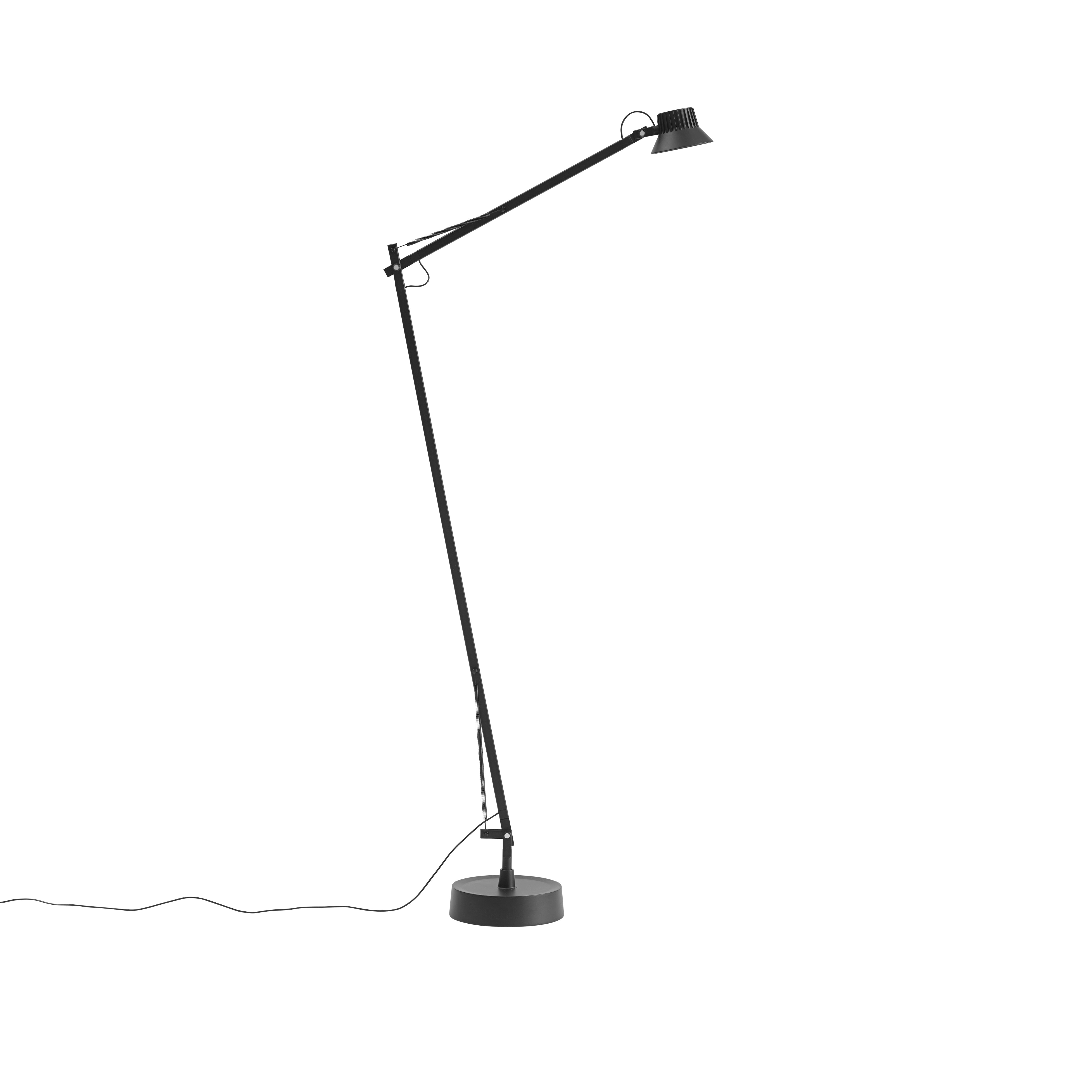 Lampa podłogowa do czytania regulowana DEDICATE czarny