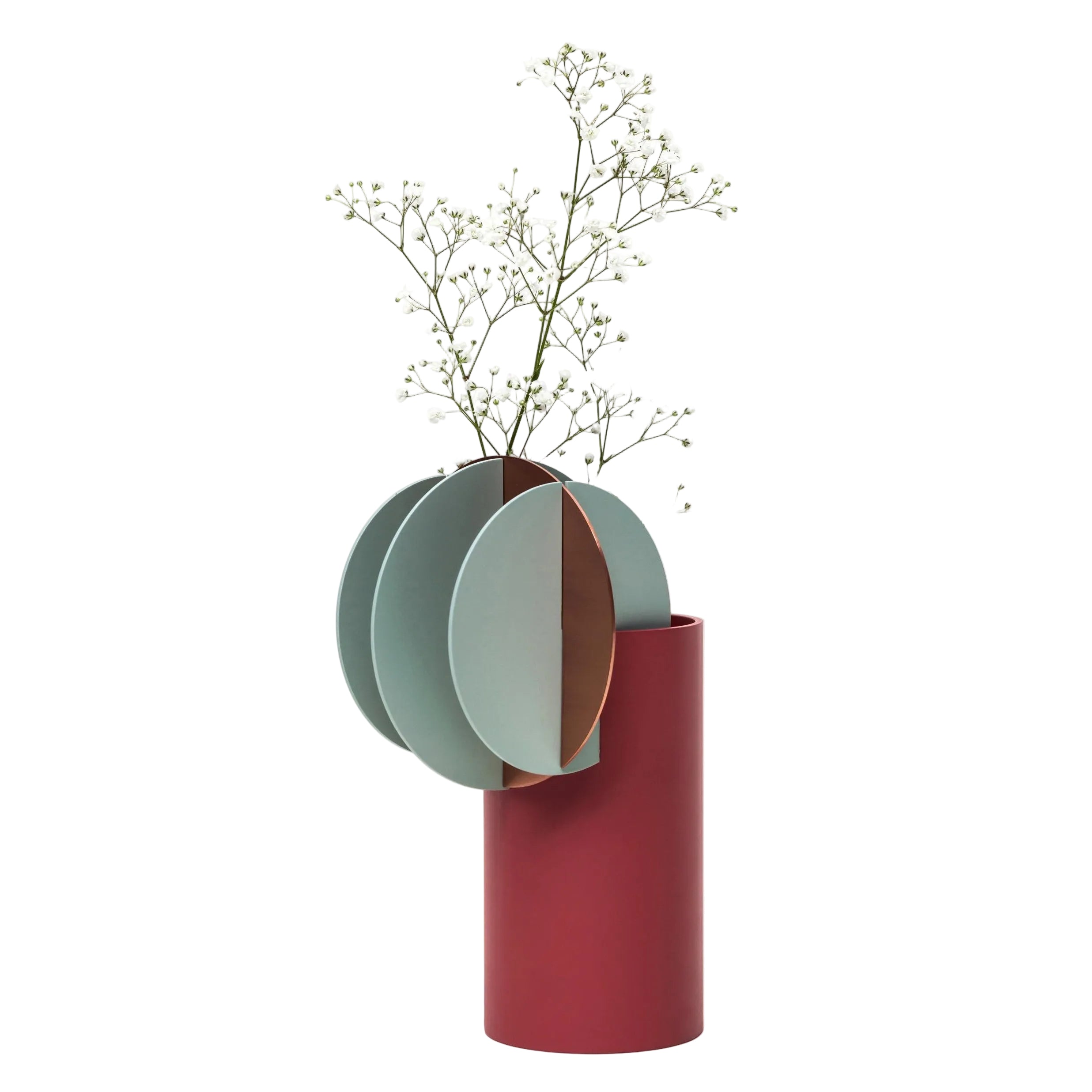 DELAUNAY Brick Vase with Blue and Copper