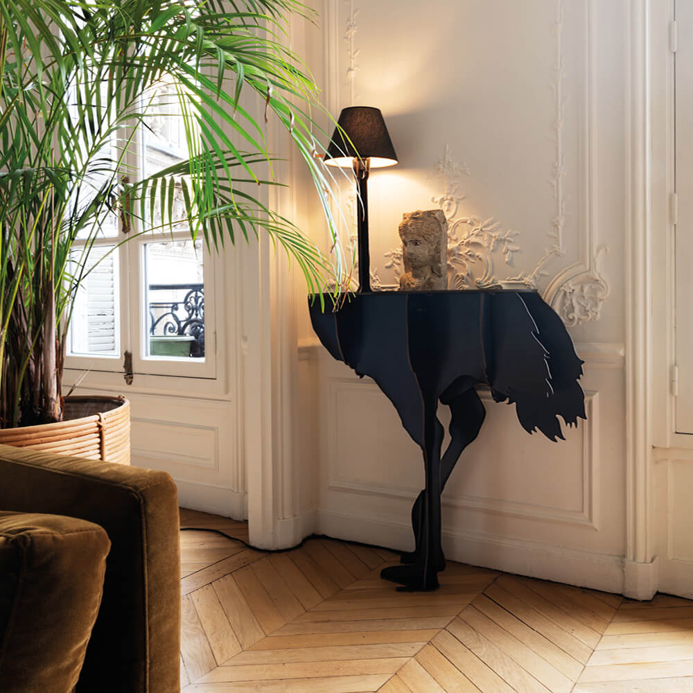 Console met lamp DIVA LUCIA zwart