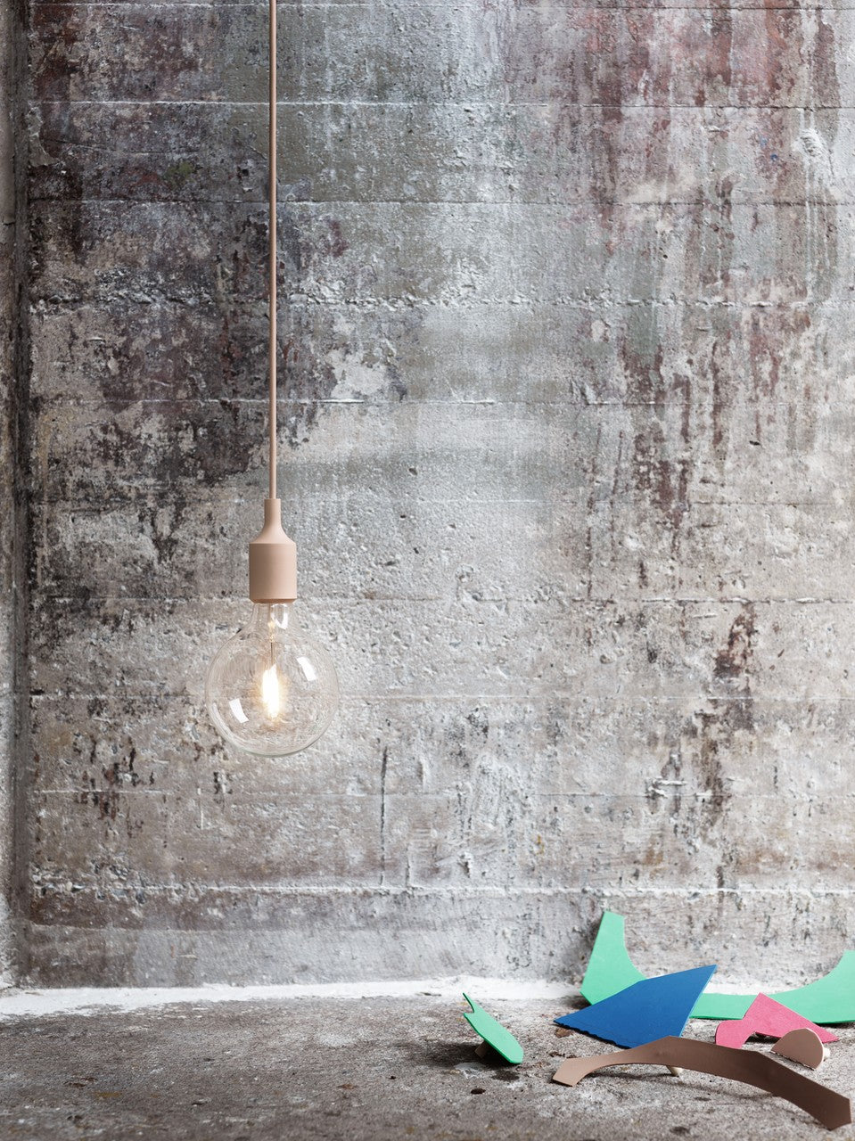 Hanglamp E27 beige-groen