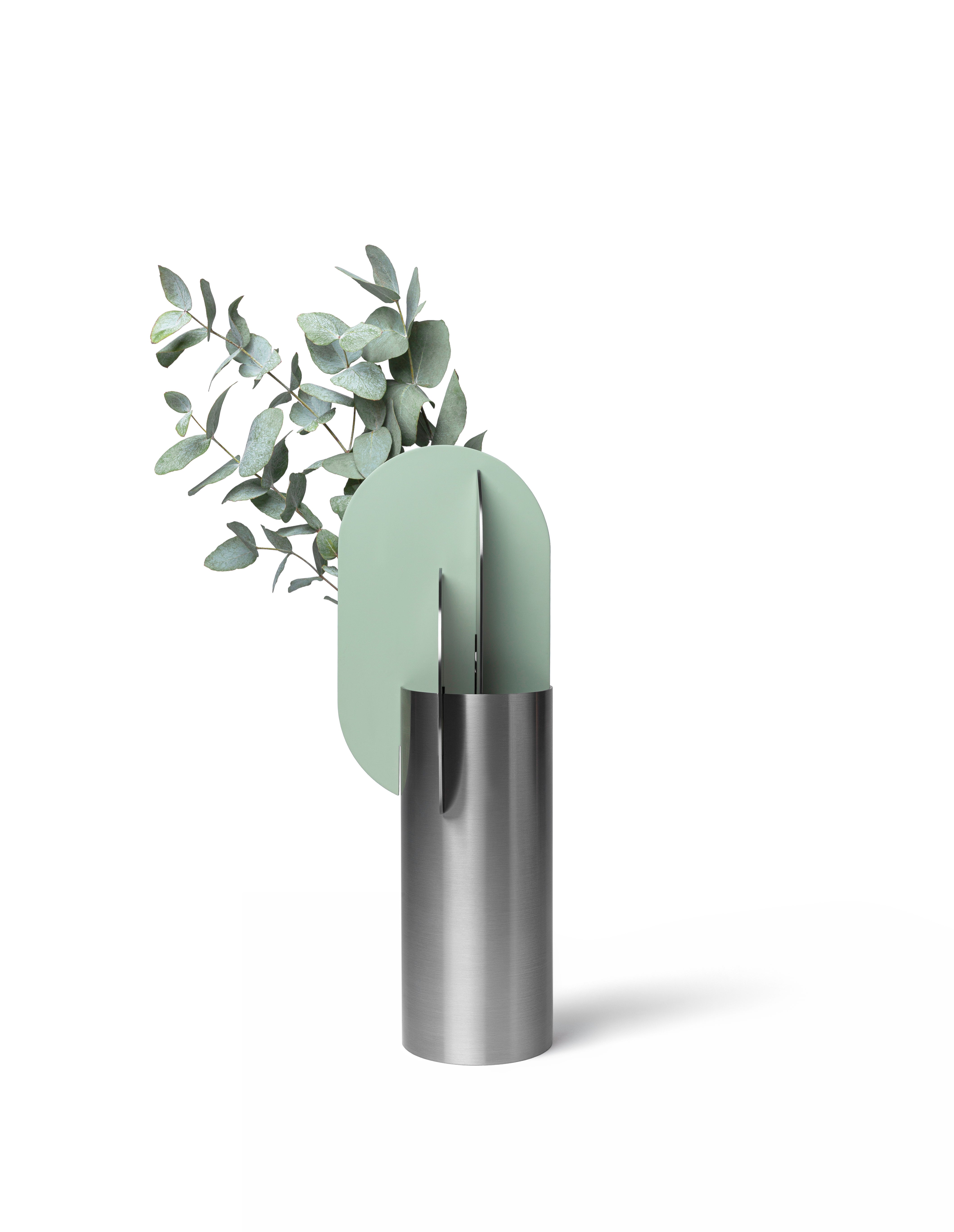Stalen wazon EKSTER met groen