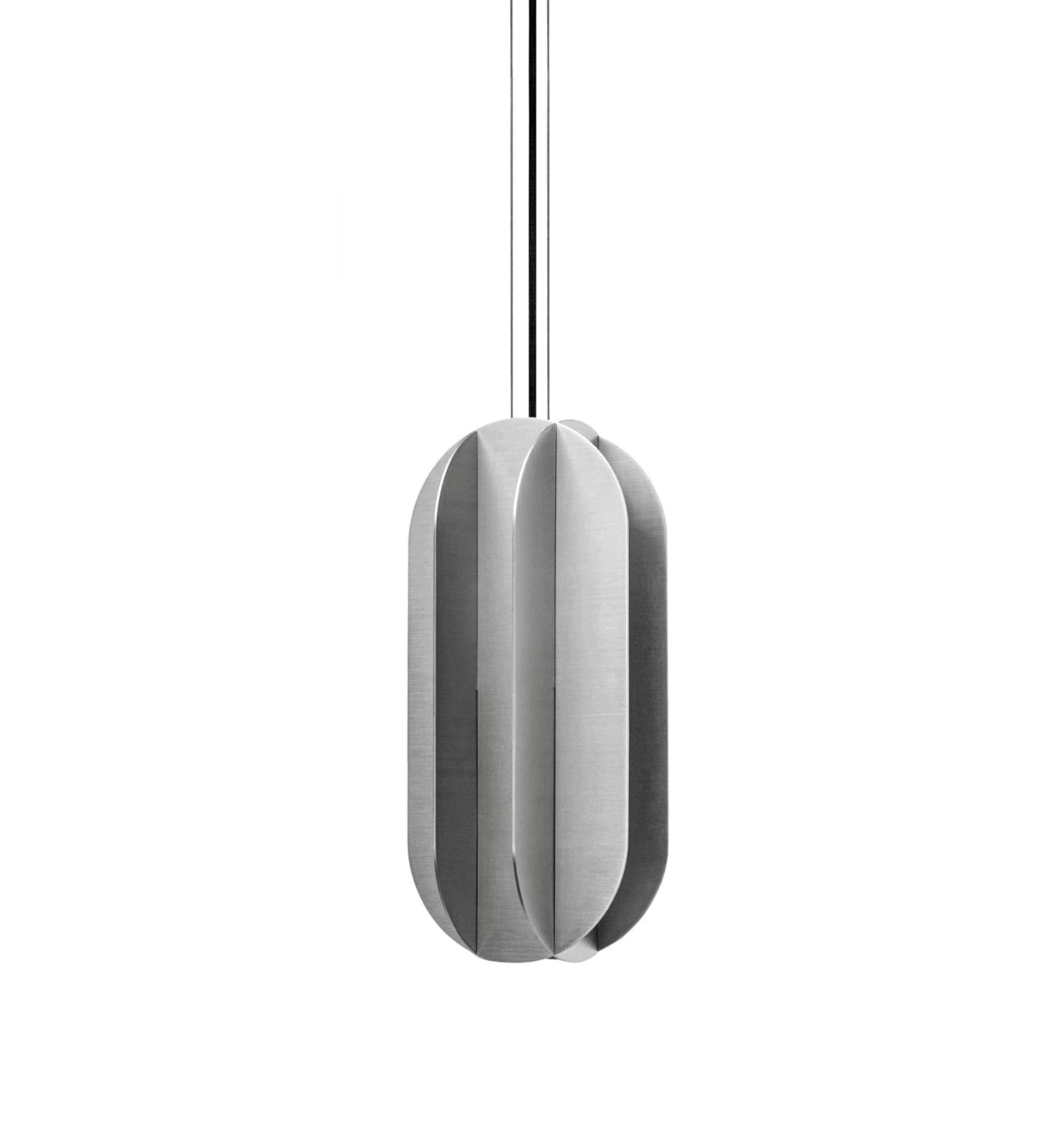 Lampa wisząca owalna EL stal – styl nowoczesny