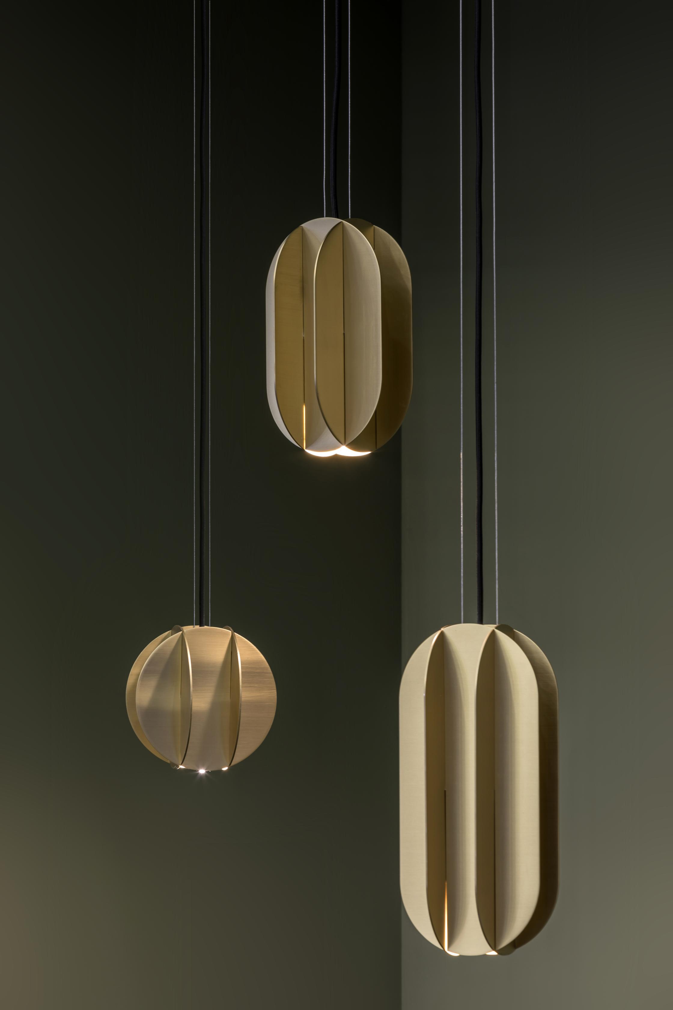 Ronde hanglamp EL messing