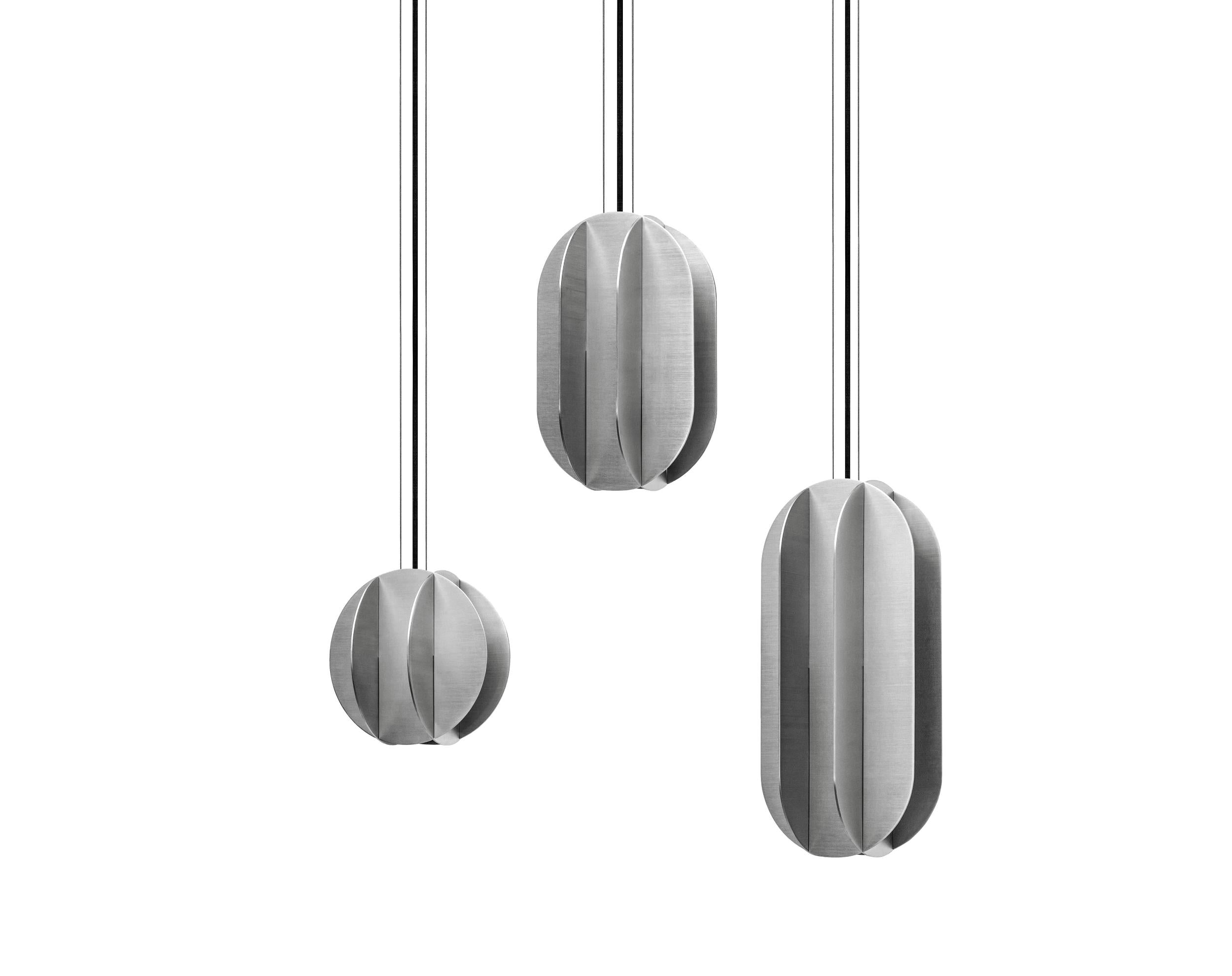 Lampa wisząca owalna EL stal – mosiądz, Noom