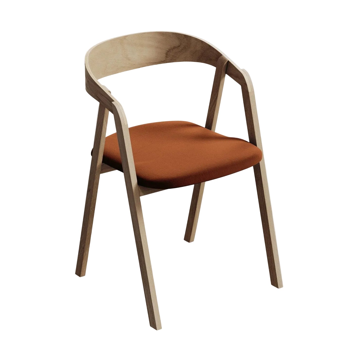 Velvet Chair ERIKA Terracotta with Beech Base