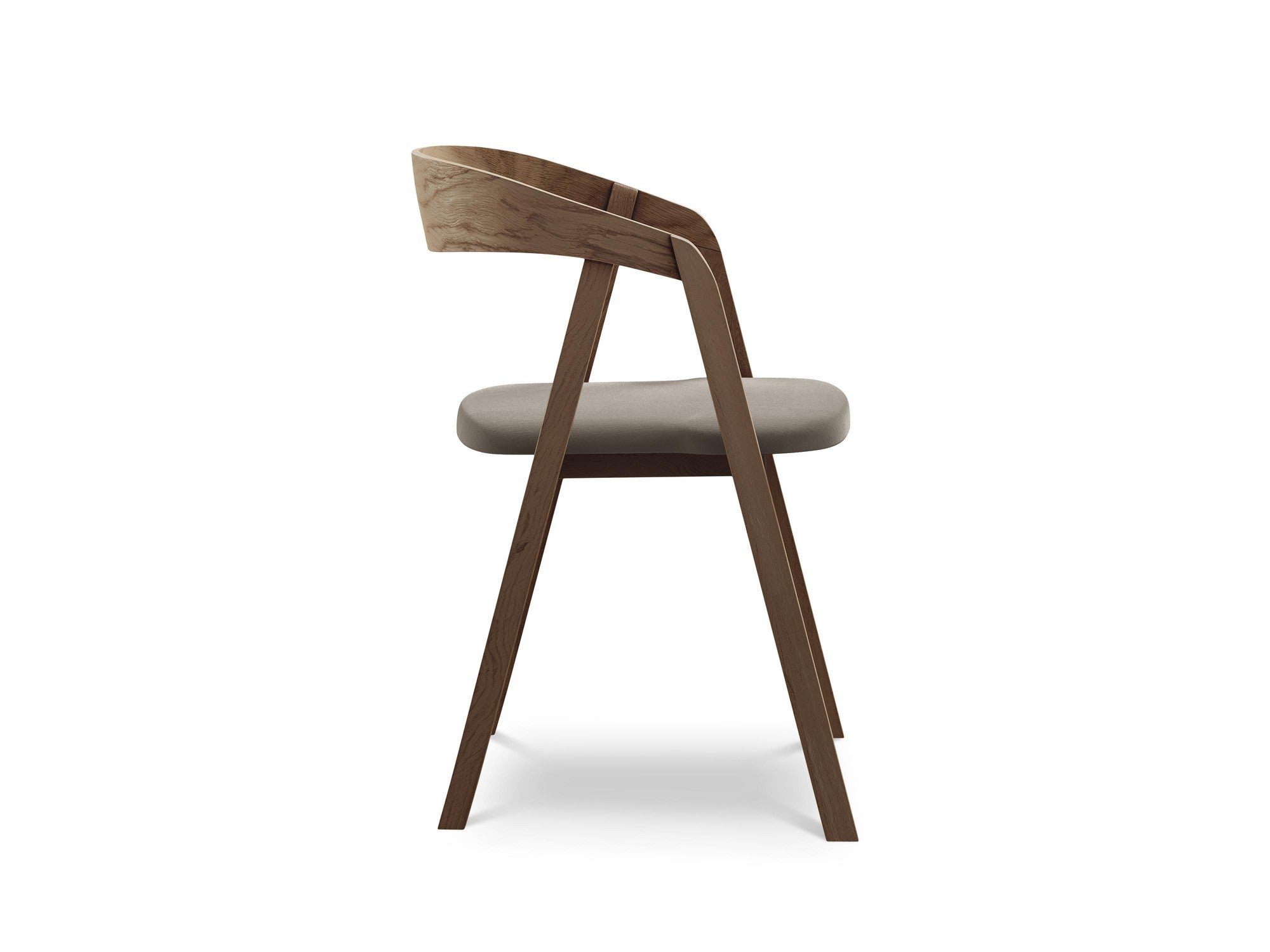 Velvet Chair ERIKA taupe with Beech Base