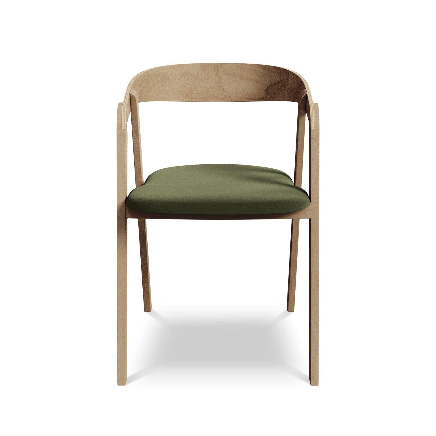 Velvet Chair ERIKA in Olive with Beech Base