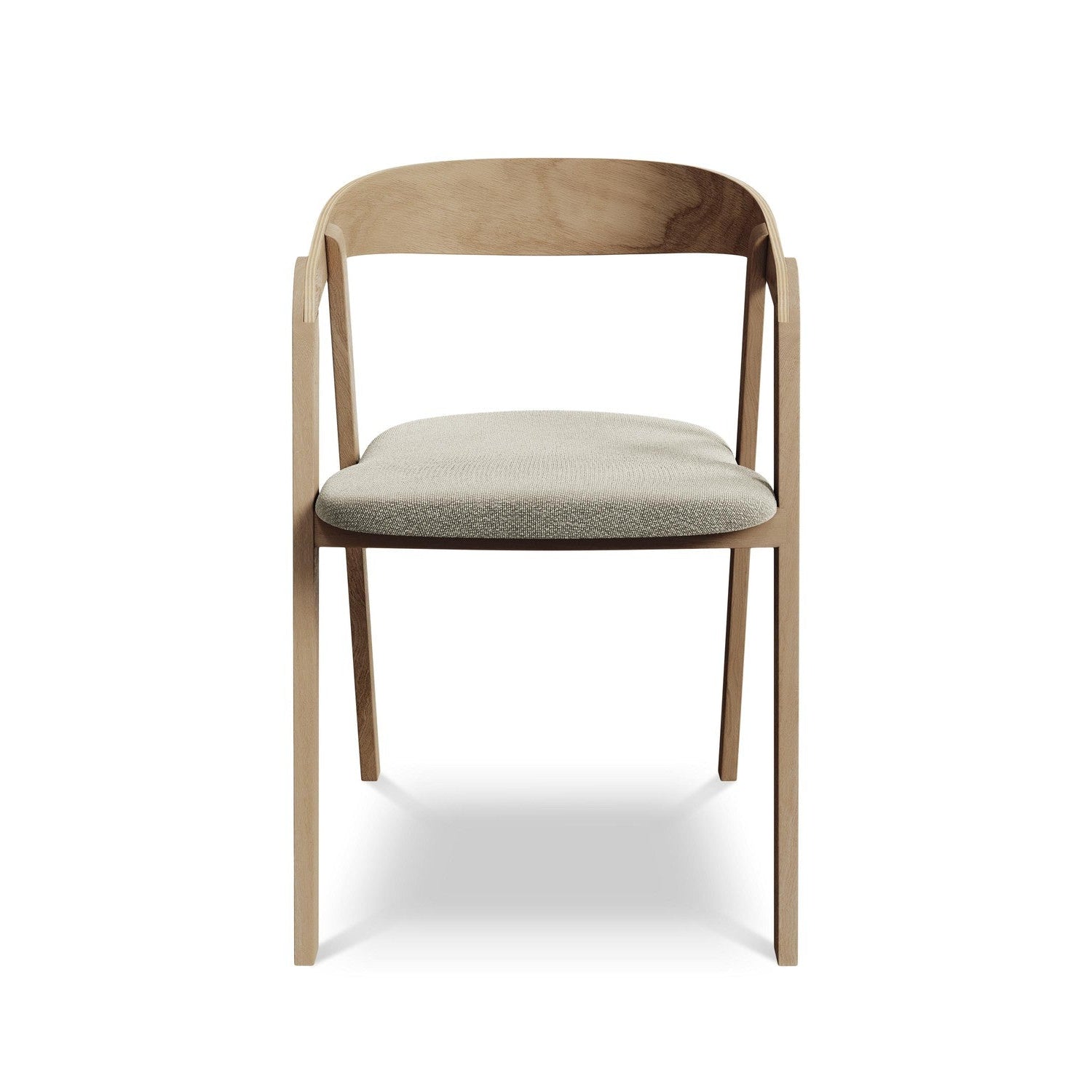 Stoel ERIKA taupe boucle met beukenhouten basis