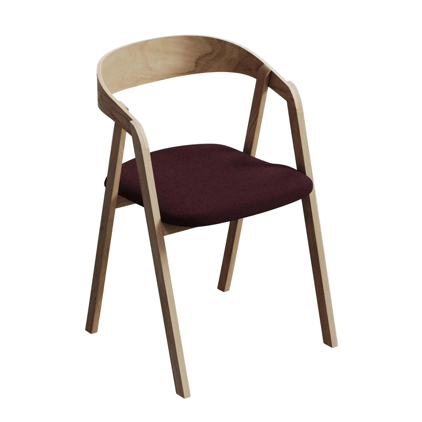 ERIKA Chair in Burgundy with Beech Base