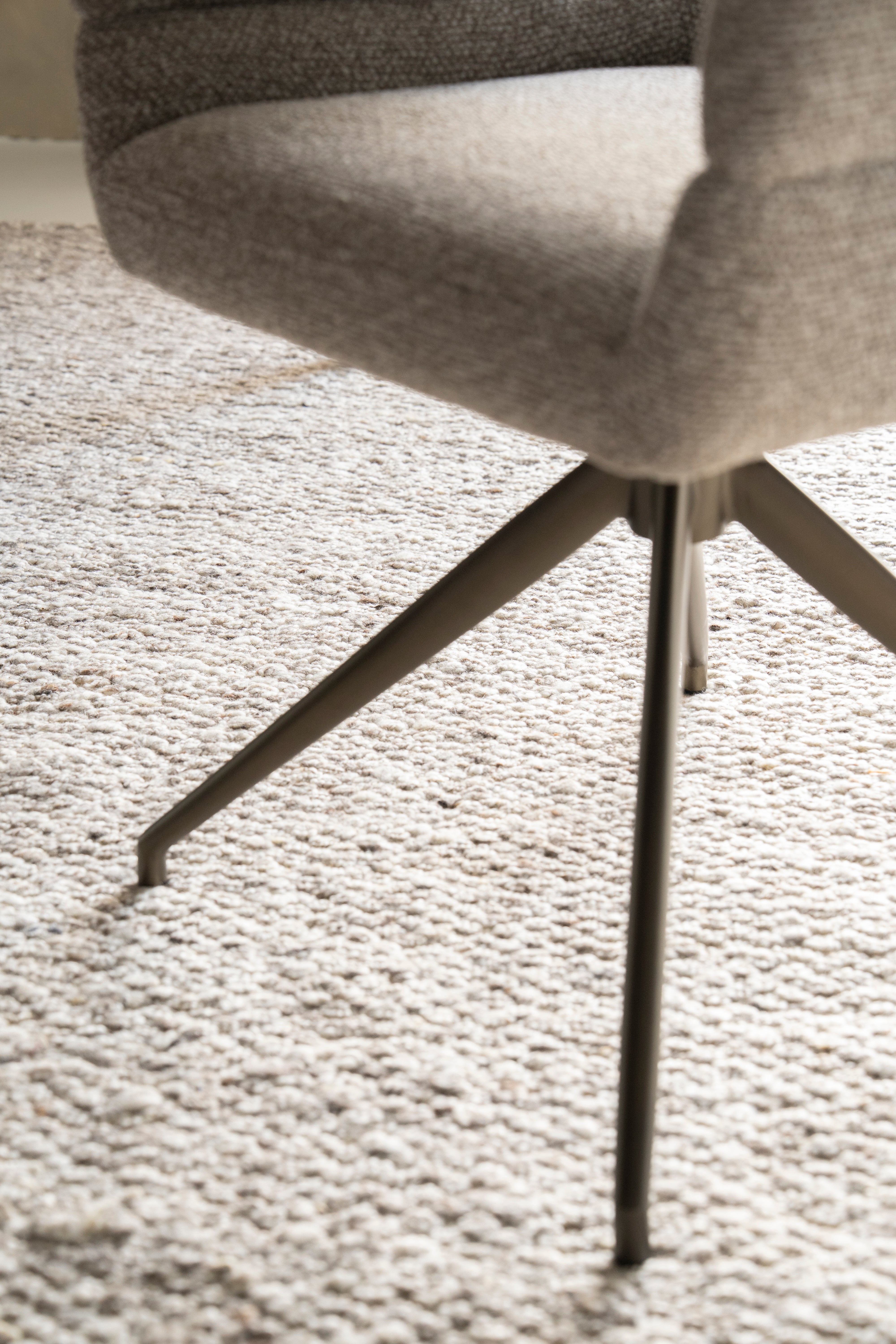 HAILEY beige swivel chair with dark brown base