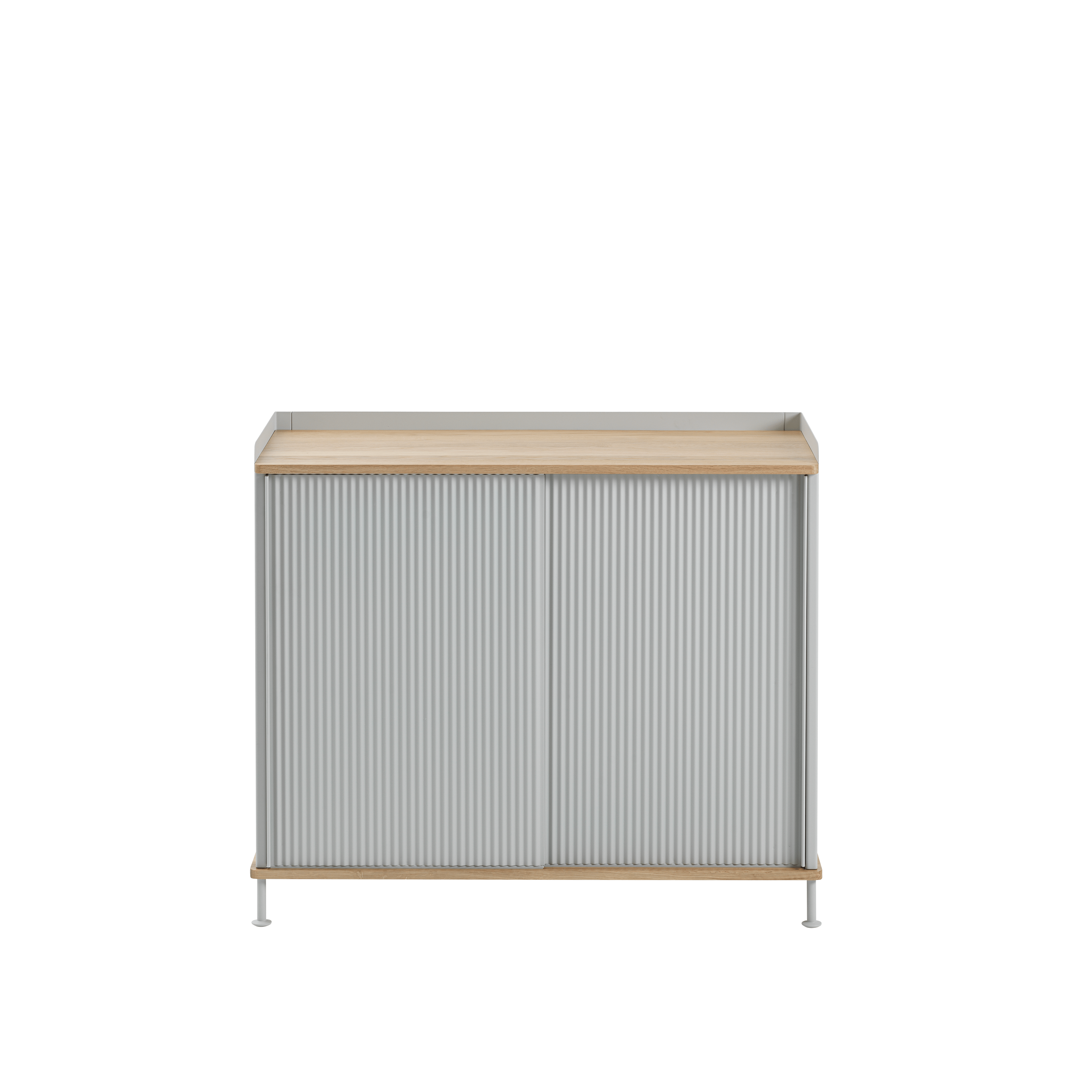ENFOLD grijze kast met eiken blad