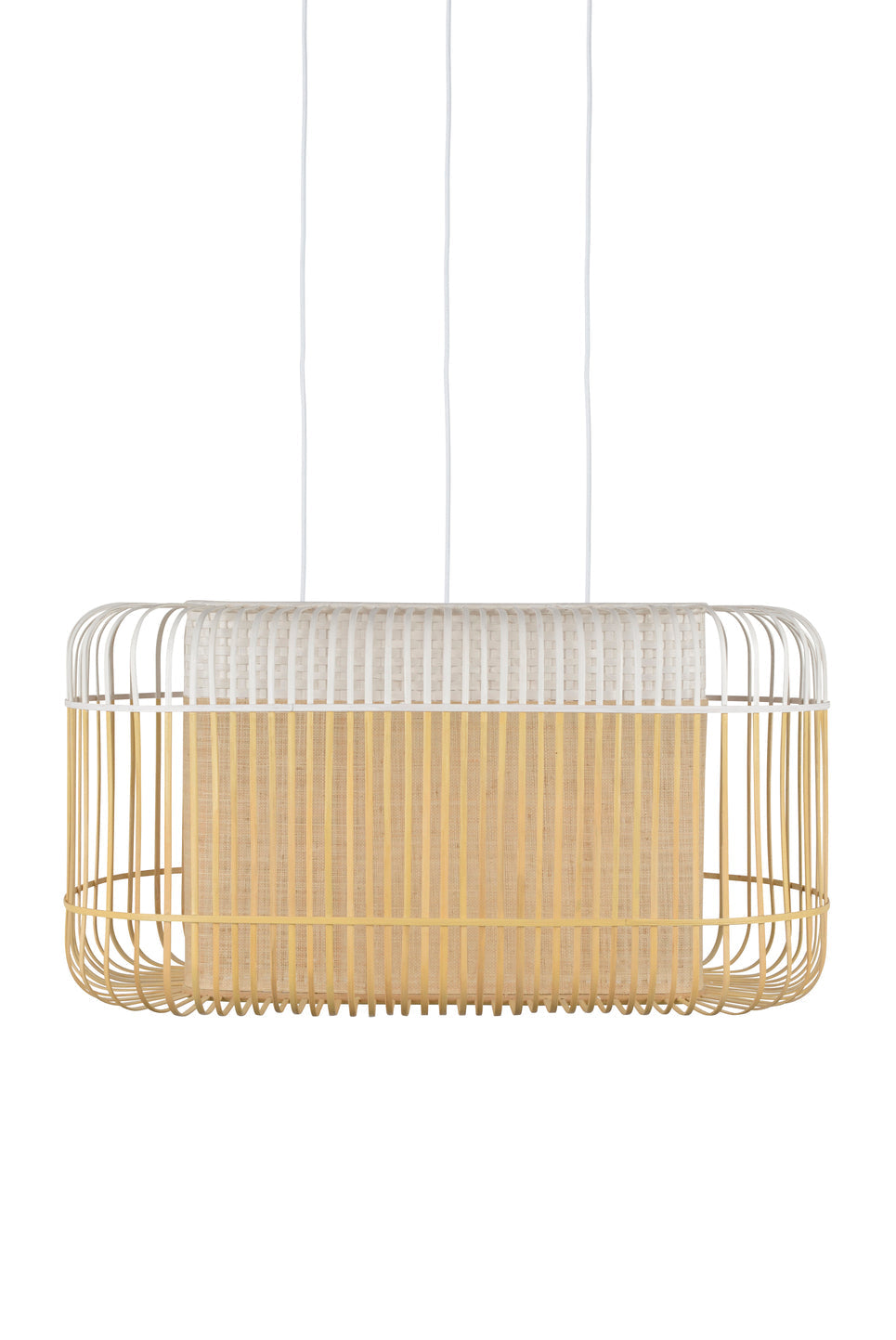 Lampa wisząca owalna BAMBOO biały – styl nowoczesny