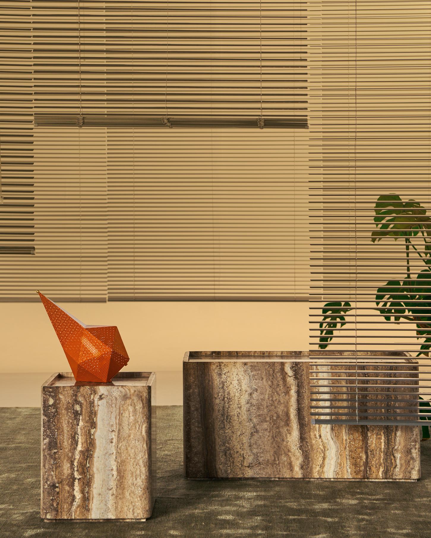 PIETRA gray travertine coffee table