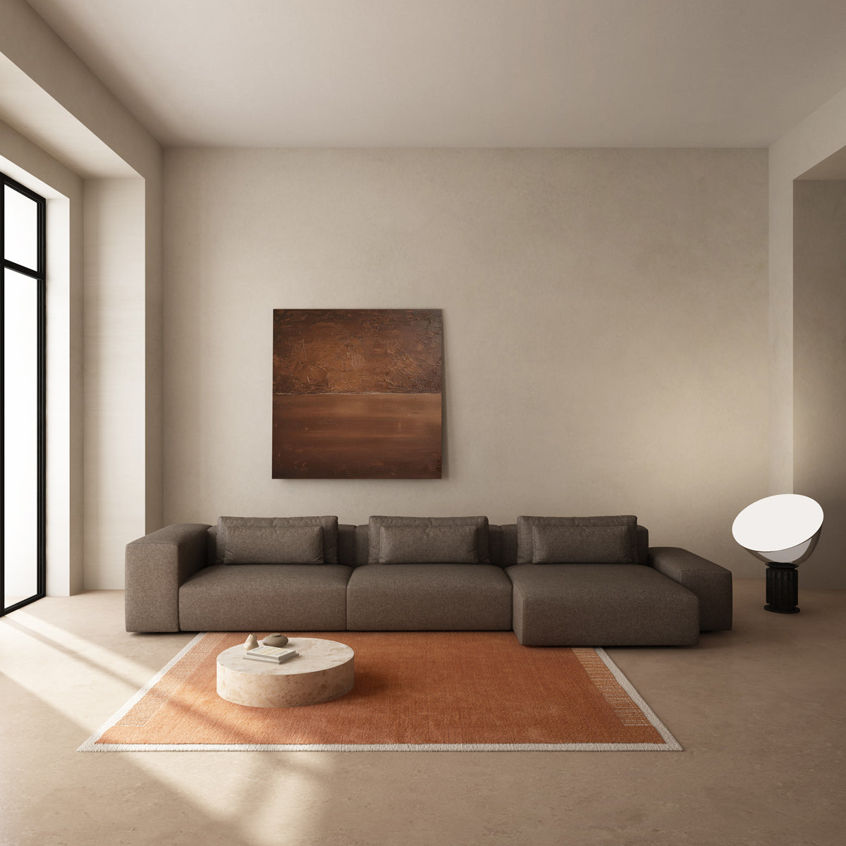 Left-facing modular sofa for 6 people FLAVIO upholstered