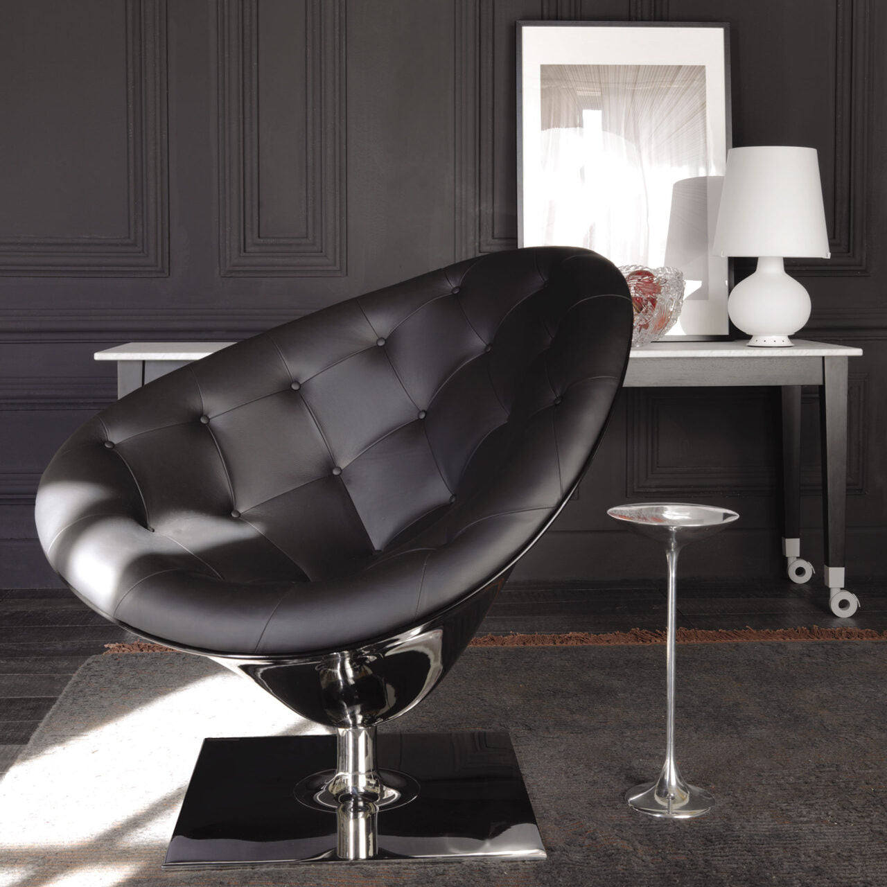 Tischlampe FONTANA 1853 weißes satinierte Glas mundgeblasen