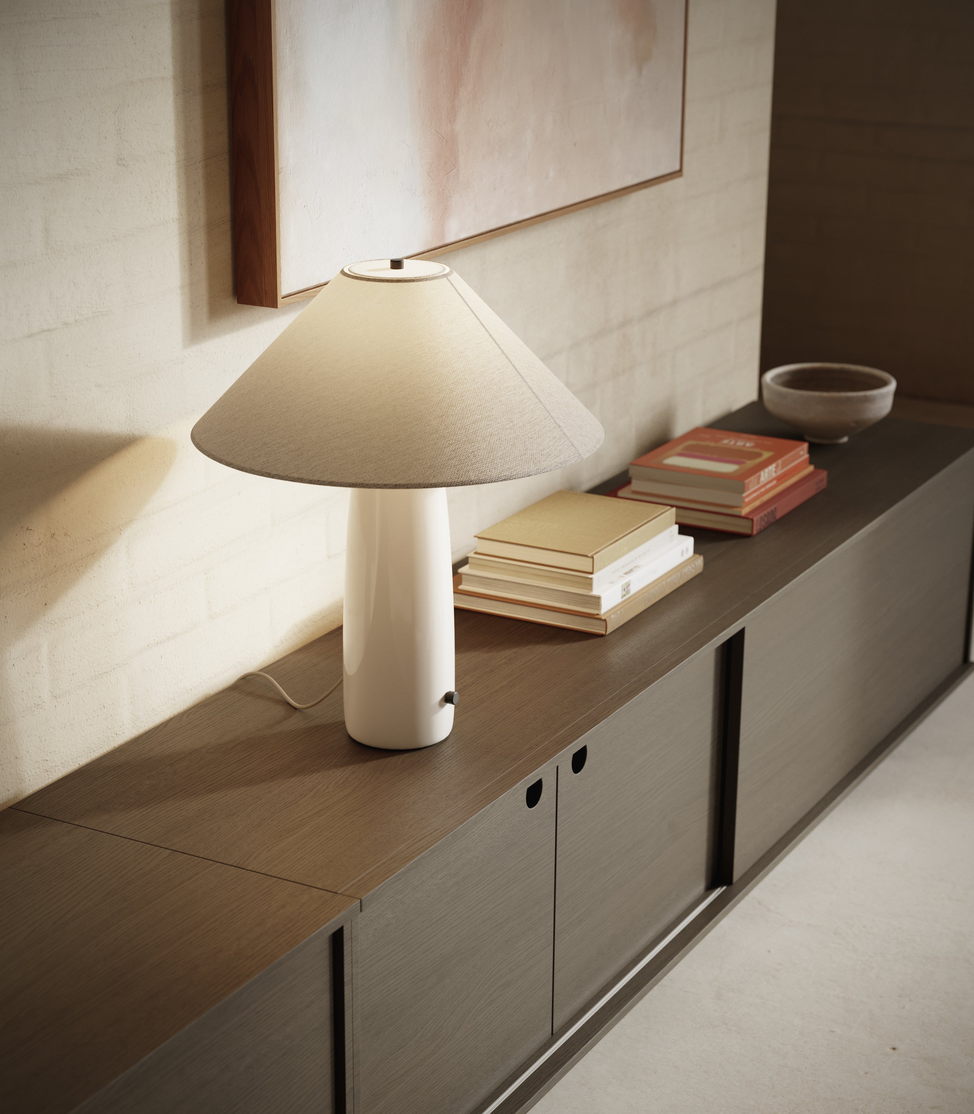 Tischlampe BATON beige