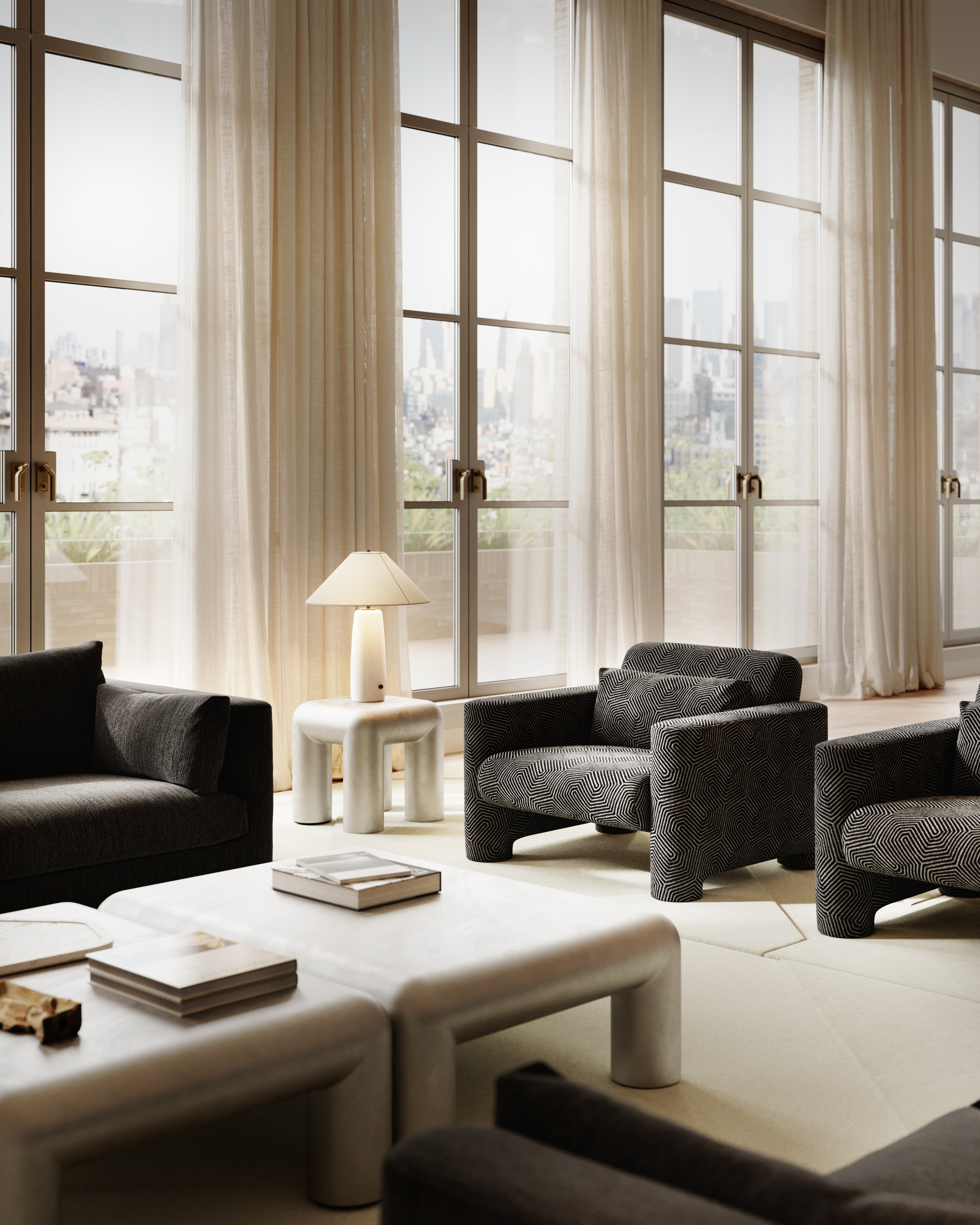 Tischlampe BATON beige