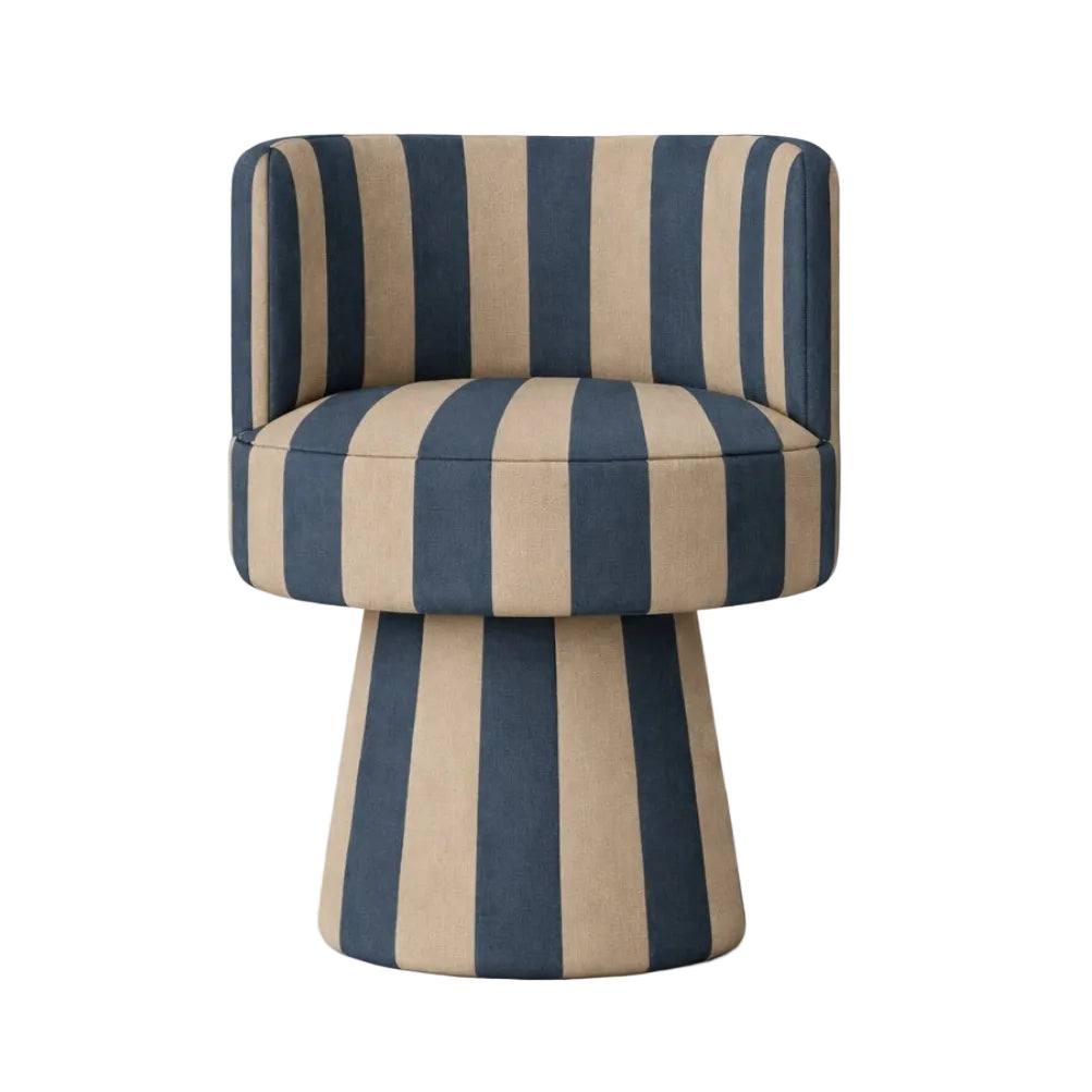 Draaistoel LINEA SOFT in denim met beige