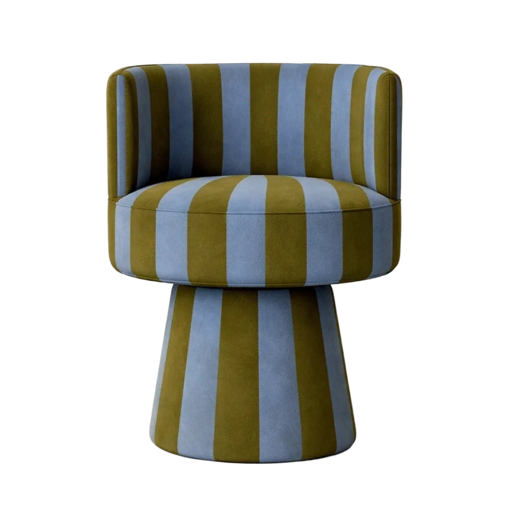 Draaistoel LINEA SOFT olijfgroen met blauw
