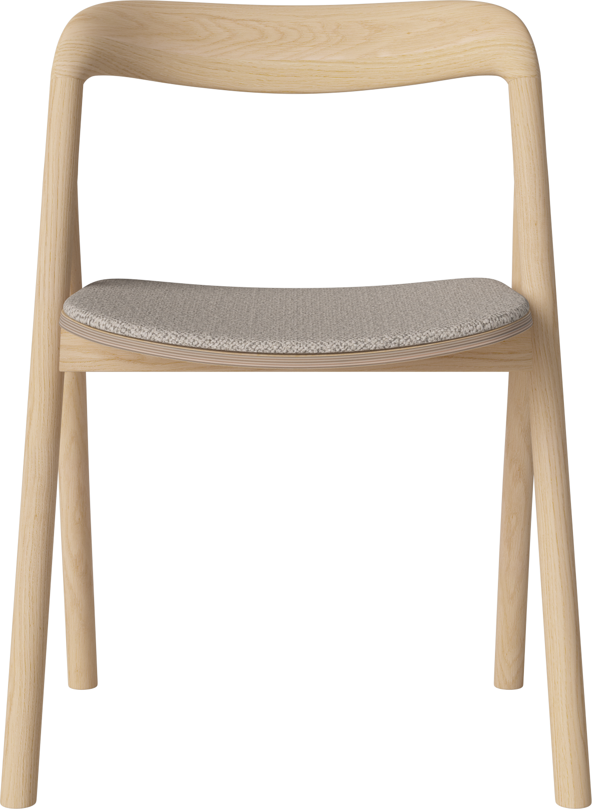 Fenri -Stuhl mit einer weißten Holzbasis gepolstert