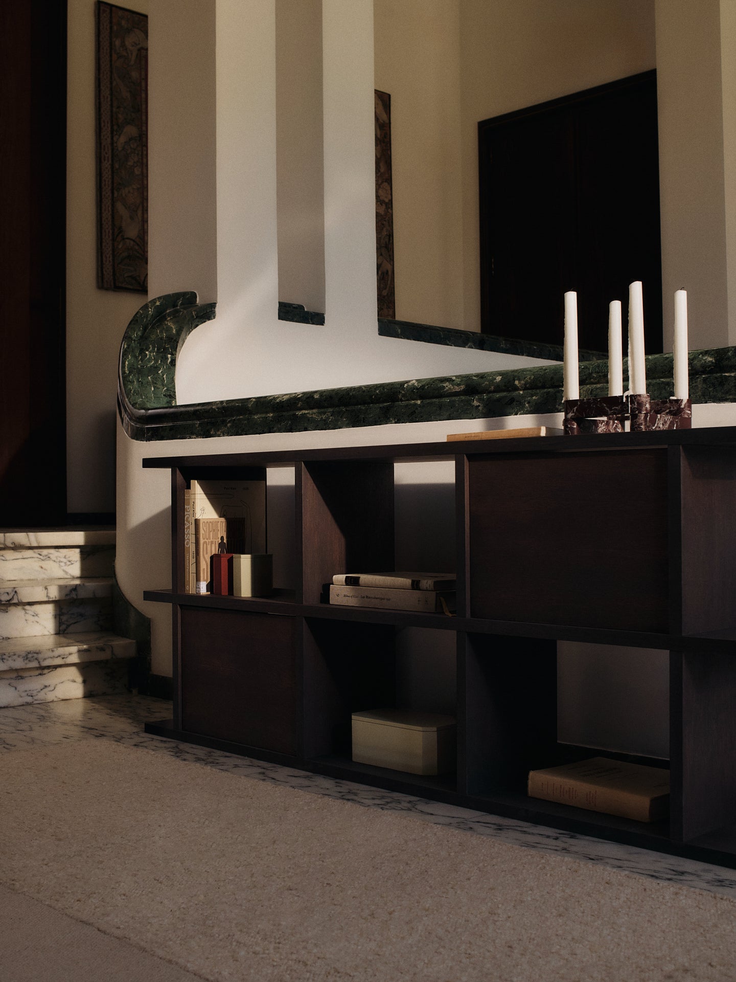 NEWEL modular candle holder brown marble
