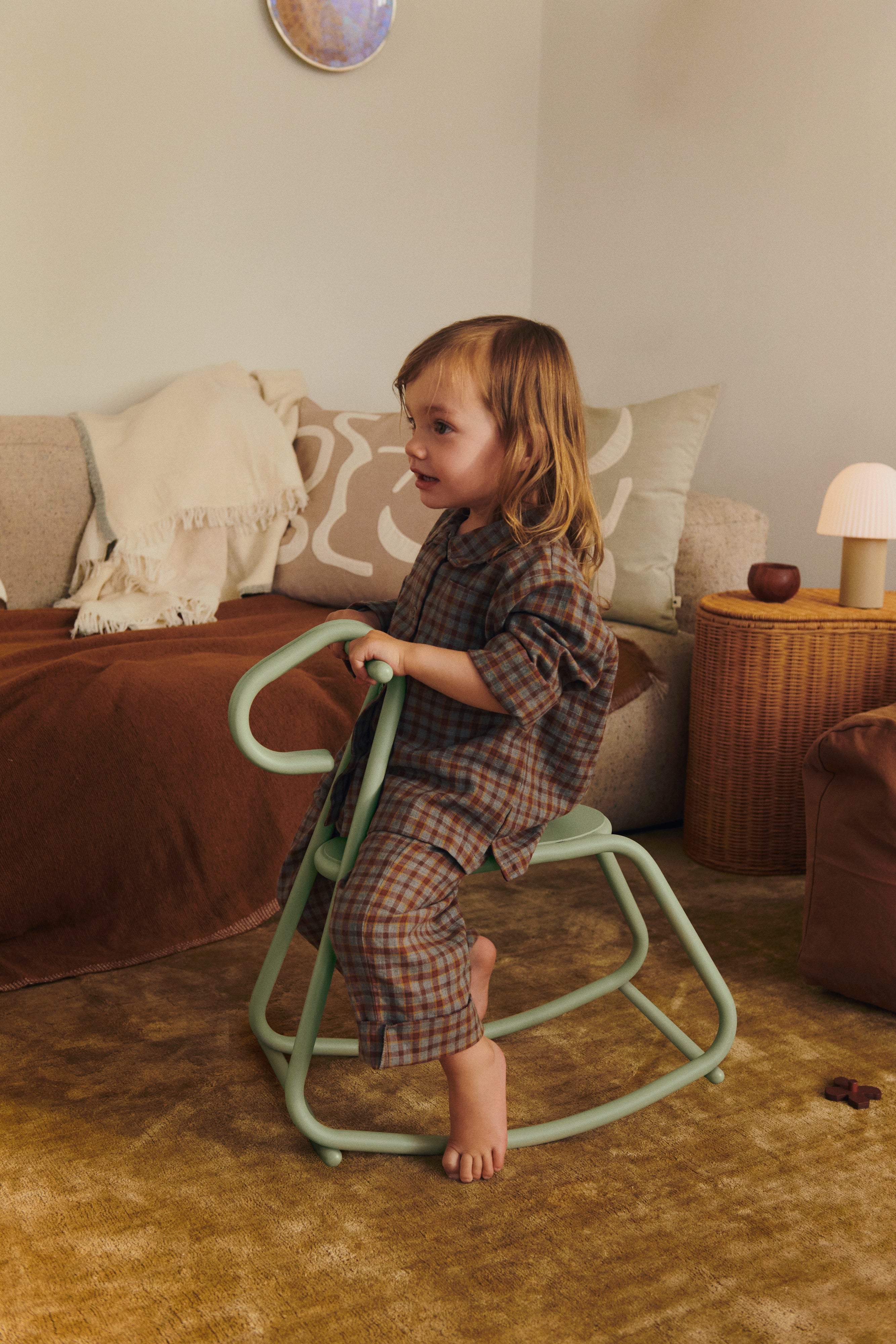 LUSSI green rocking horse for children