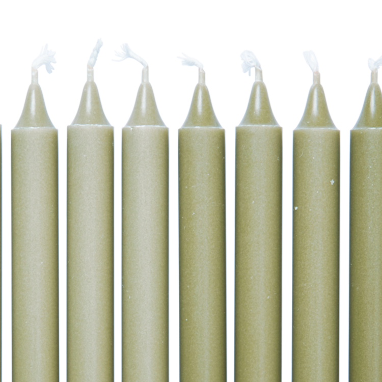 Set von OMBRE Kerzen in Grüntönen