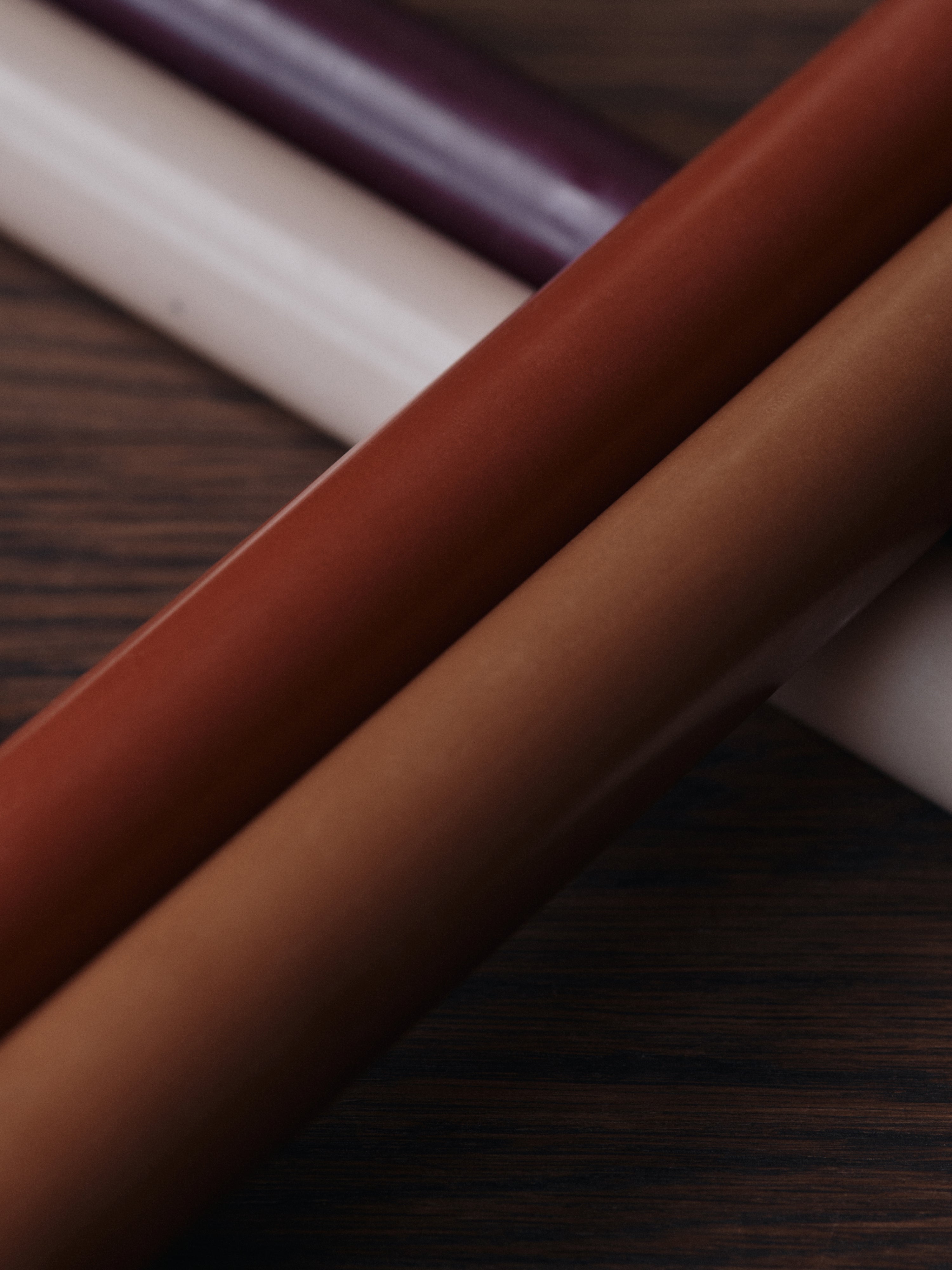 Set van kaarsen PURE bruin met roze