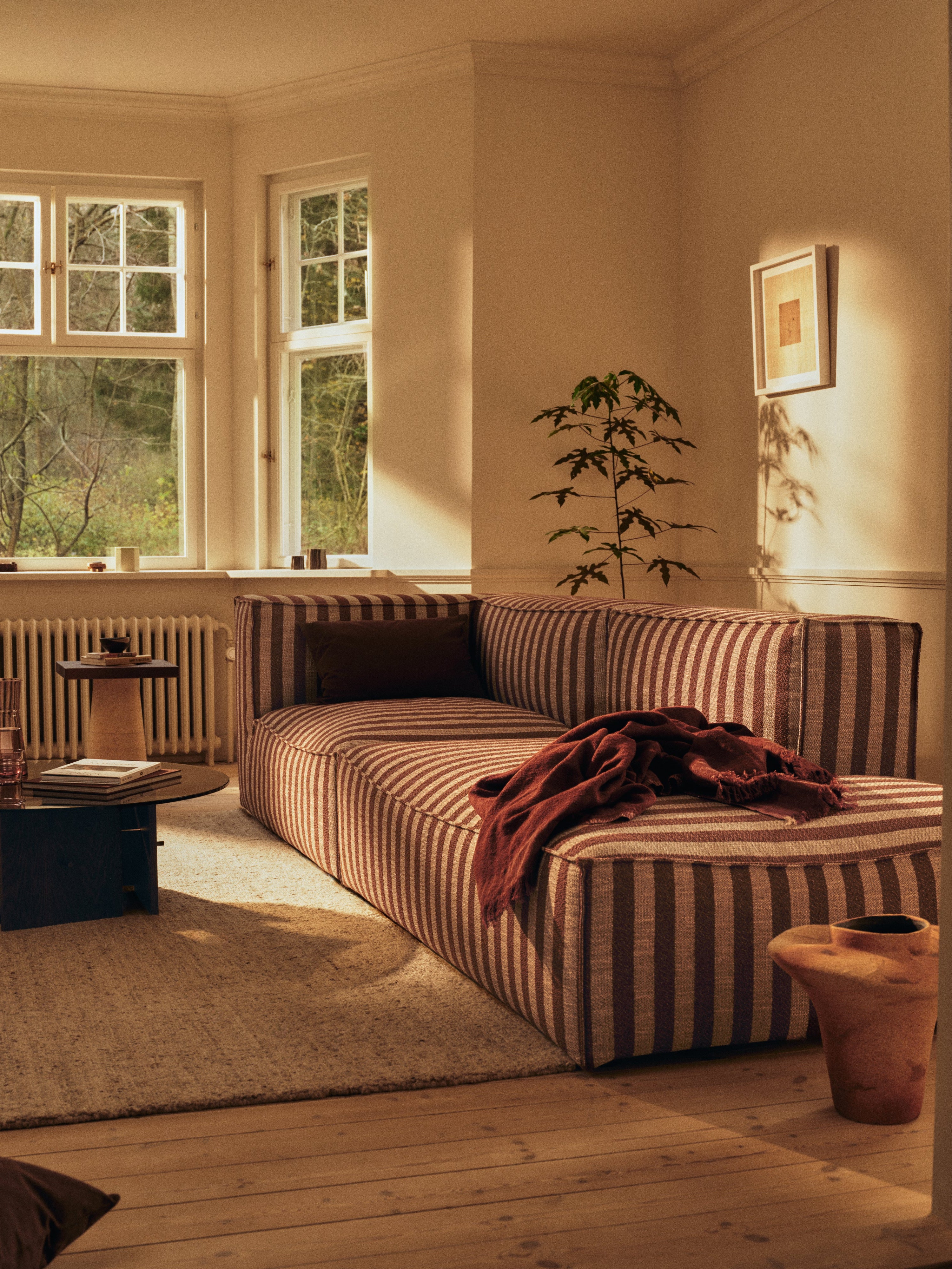 CATENA Louisiana Modular Sofa - Right-Open End Element in Chocolate with Sand